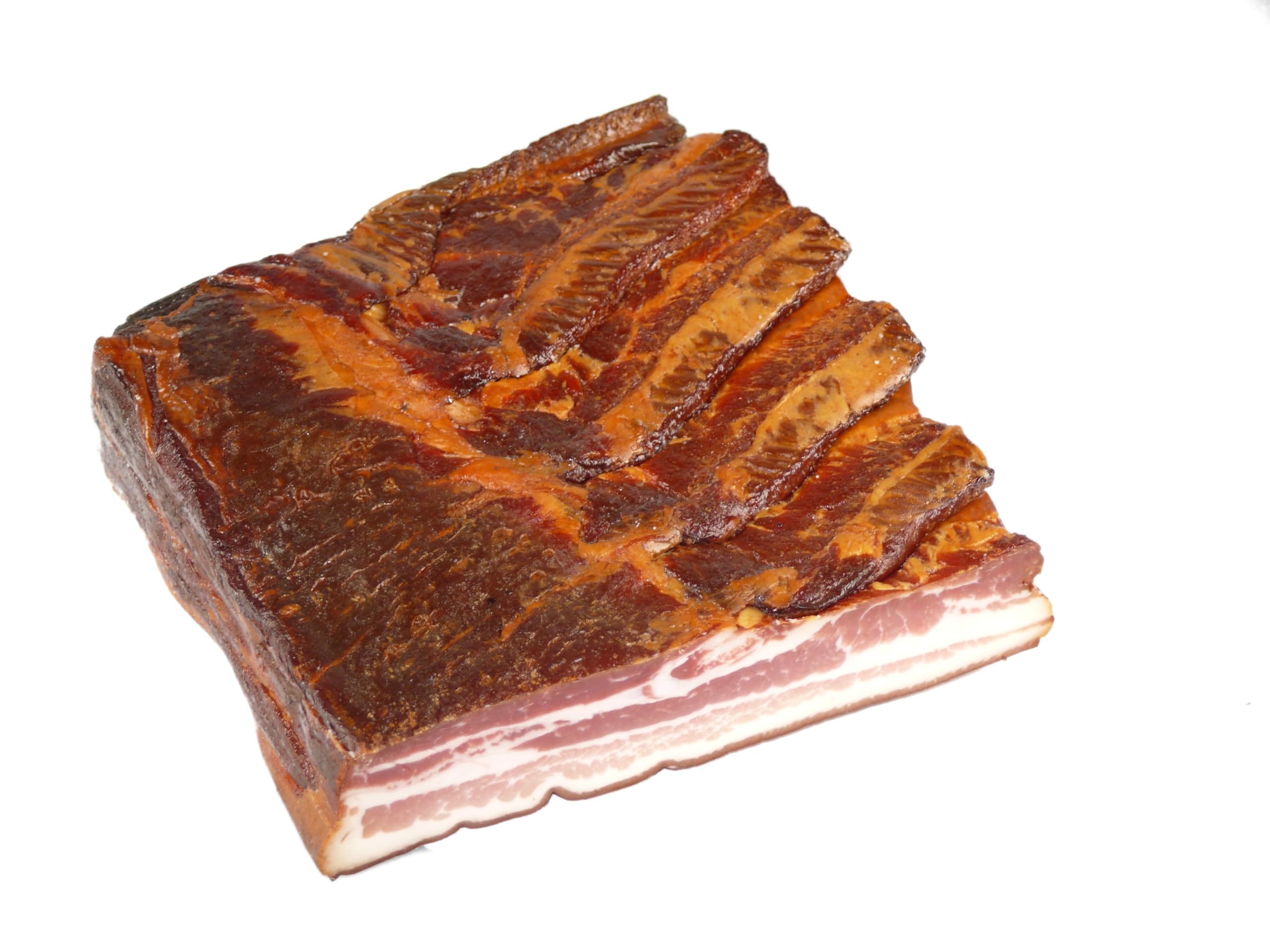 Schwarzwald Metzgerei – Schwarzwälder Bauchspeck am Stück mit herzhaft rauchigem Aroma – 1000g Speck vom Bauch für Salate, Rührei, grüne Bohnen, Carbonara u.v.m.