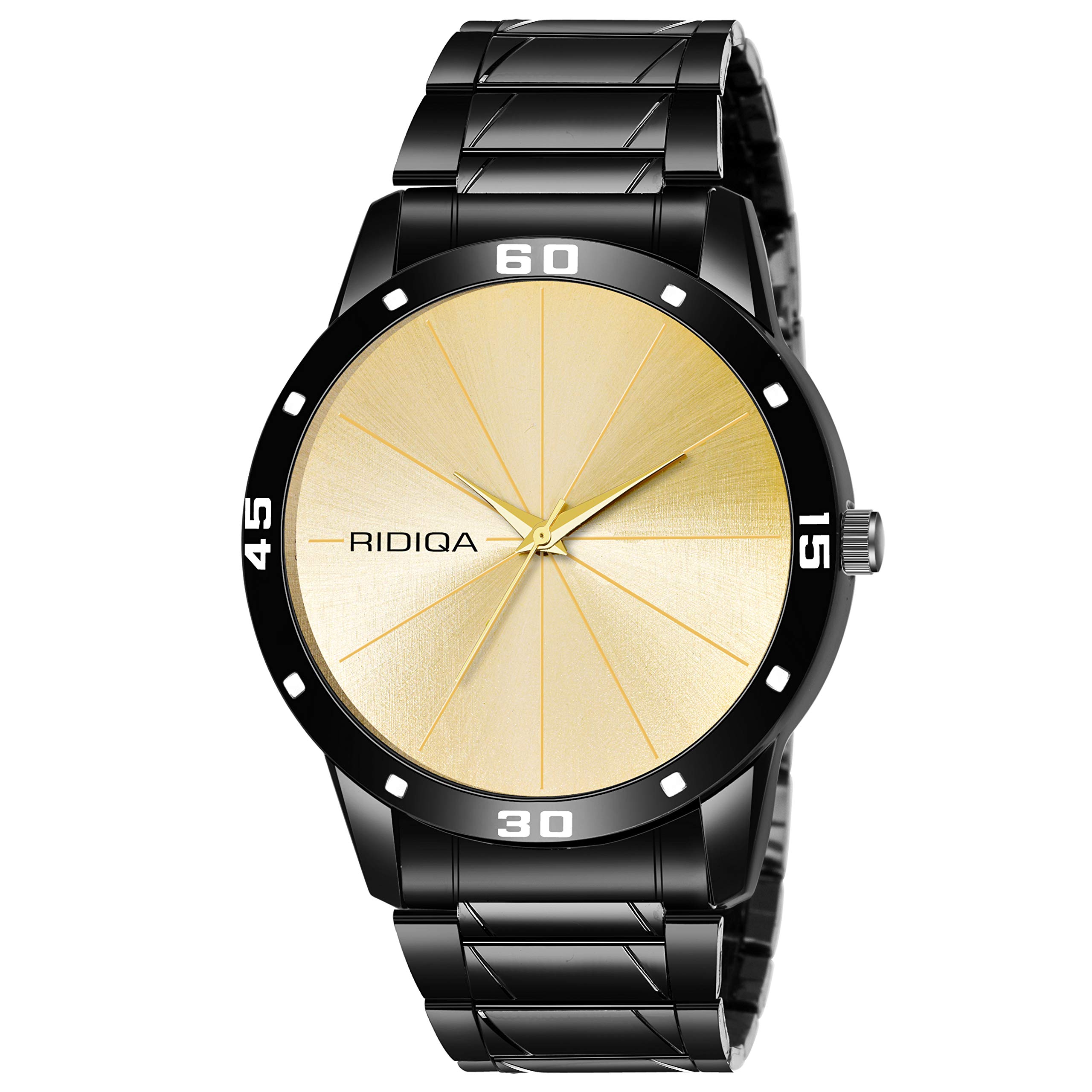 RIDIQA Black Chain Gold Dial Luxury Watch for Men | Boy (B07Y814SGW) Amazon Price History, Amazon Price Tracker