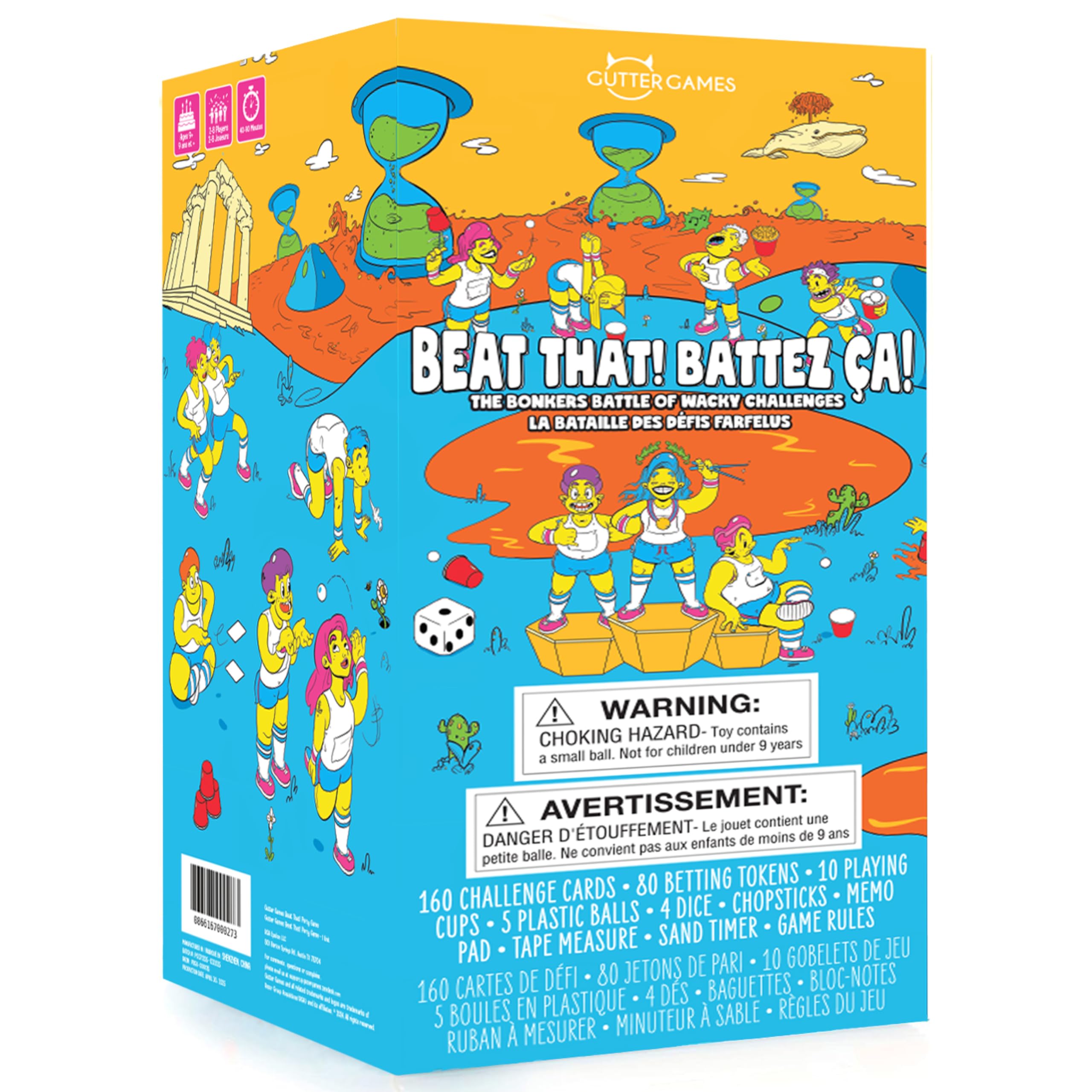 Gutter Games The Bonkers Battle of Wacky Challenges - Party Games, Family Games, Board Games for Adults, Family Board Games for Kids and Adults, Kids Games, Family Card Games for Adults, Board Game