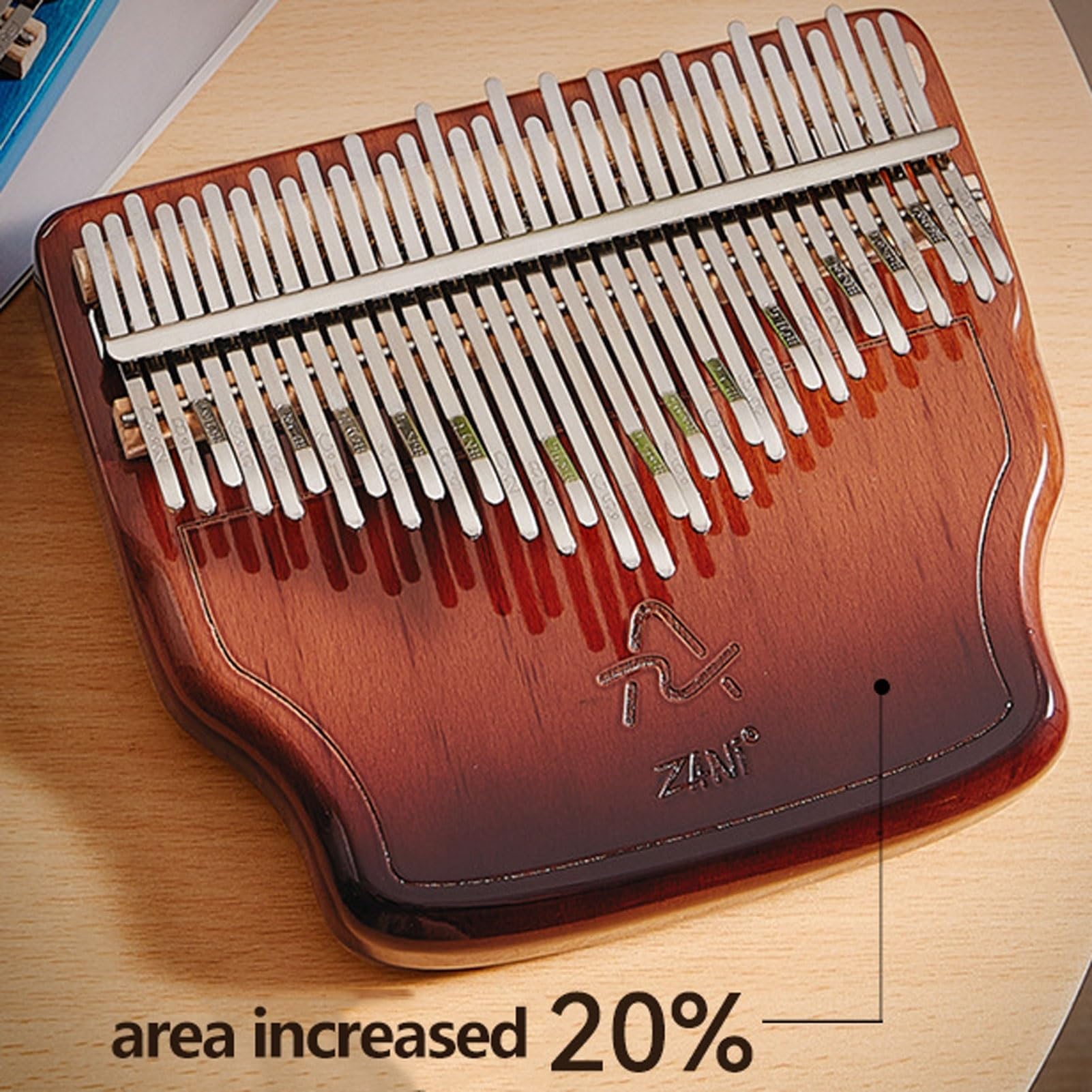Kalimba 34 Touches Piano à Doigts En Bois Piano à Pouces Instrument De Musique Débutant Portable Avec Marteau D'accord, Couvre-Doigts Et Sac De Transport(34 tones-reddish-brown)