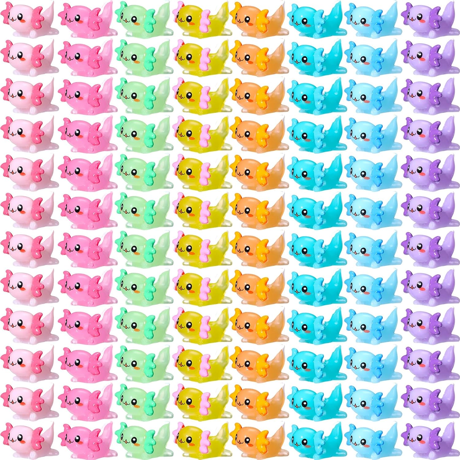 Liliful 120 Pcs Mini Resin Animals Axolotl Toy Gifts Mini Resin Figurines Birthday Decorations Miniature Axolotl Figurine Charms for DIY Crafts Garden