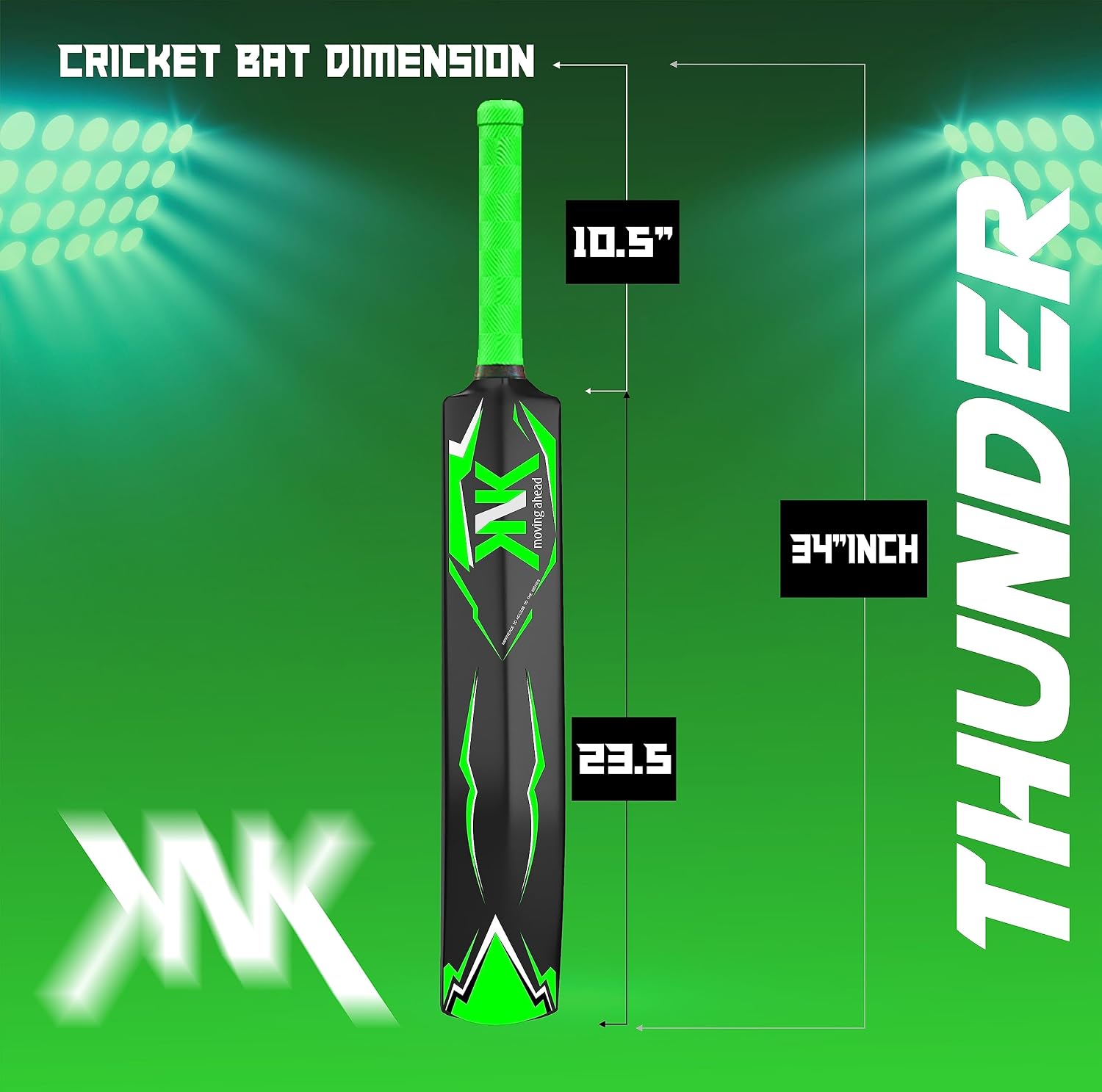Heavy Duty Plastic Cricket Bat,Full Size (34” X 【Endloaded】 4.5”inches) Pr