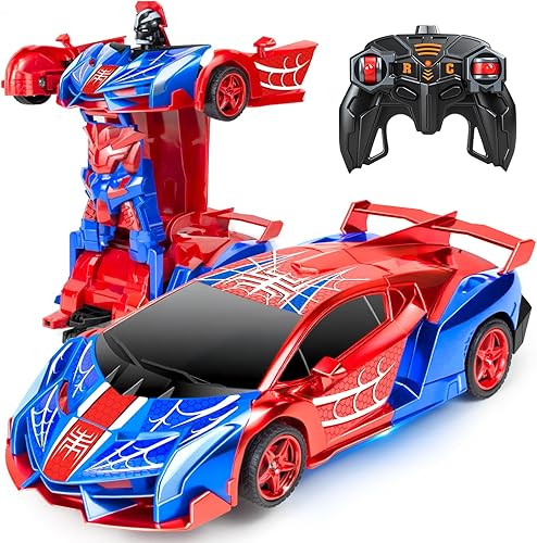 Vista 15 de Paquete de 2 autos de juguete a control remoto para niños y niños, vehículos de juguete a control remoto con faro y controlador, auto de carreras a