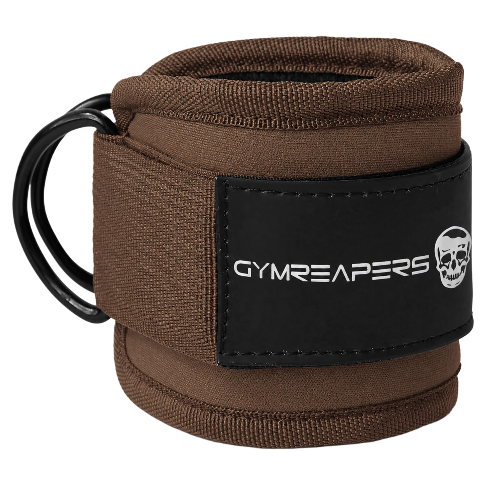Gymreapers Ankle Straps For Cable Machine Kickbacks, Glute Workouts, Lower Body Exercises - Adjustable Leg Straps with Neoprene Padding (Brown, Single)