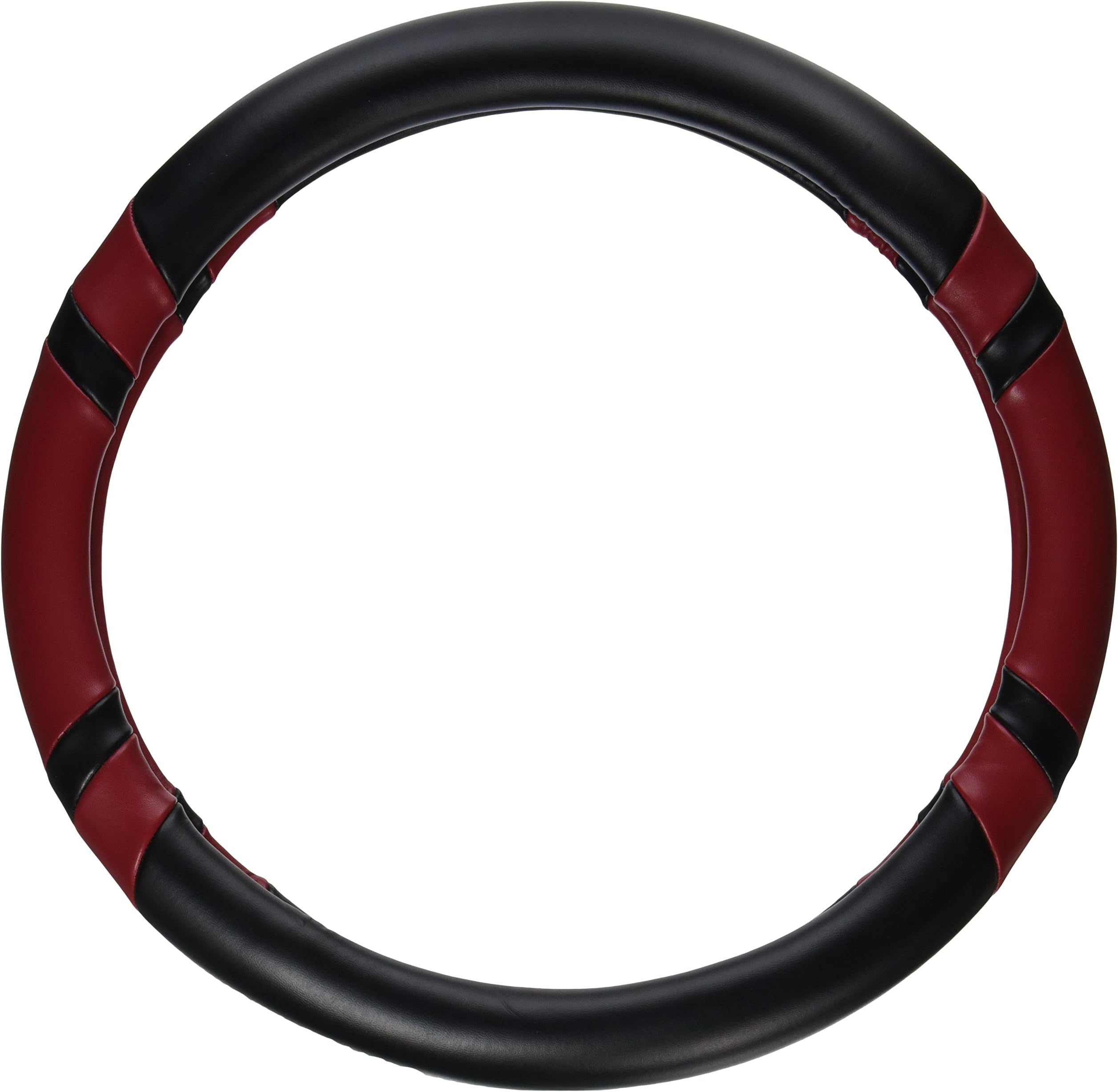 Merry Automotive New Grid Design Steering Wheel Cover for Your Car,leather Material,diameter 38cm,four Seasons General (Red)