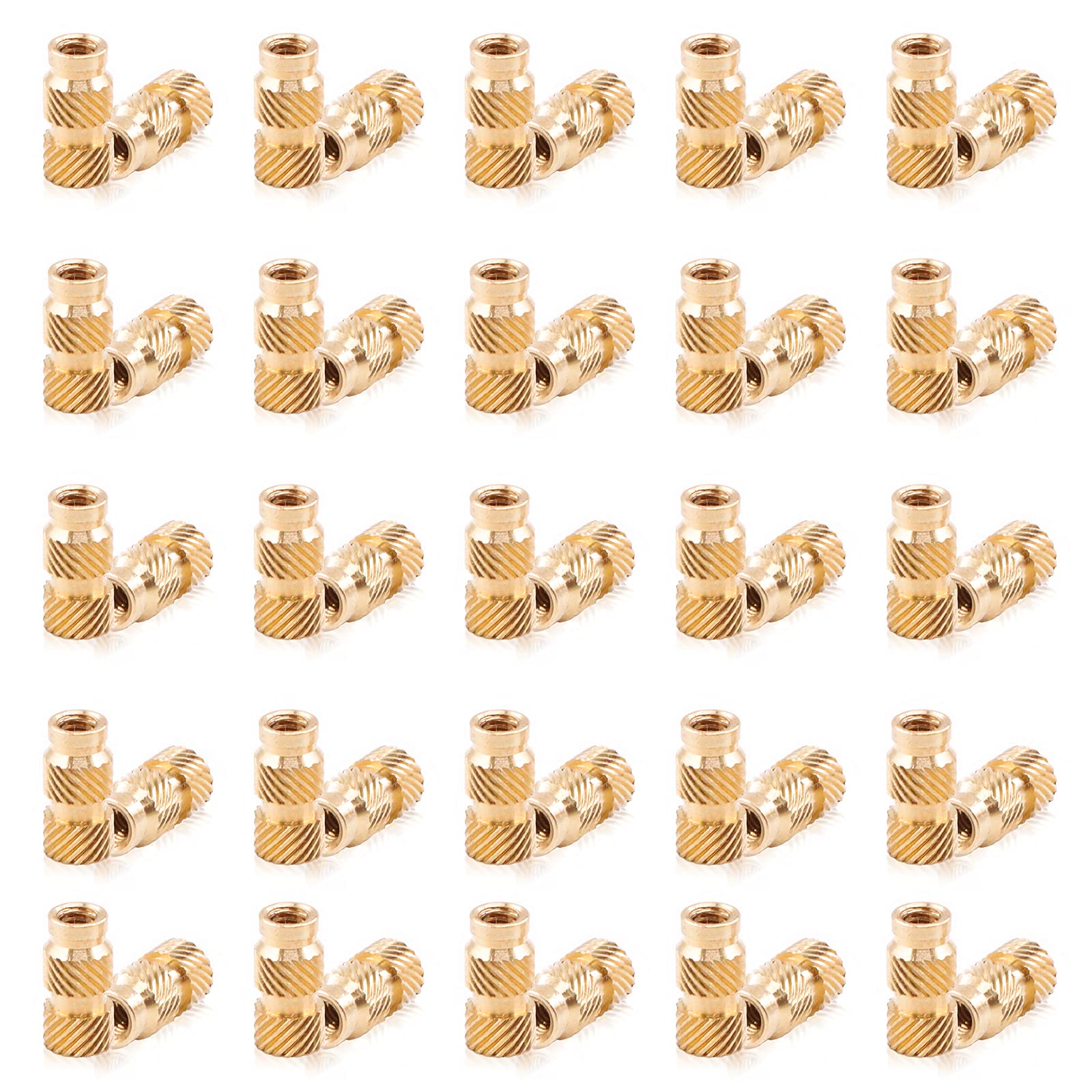 Mardatt 120Pcs M3x10x5 Brass Threaded Inserts for Plastic Brass Inserts 3D Printing Knurled Nut Brass Embedment Nut Heat Set Insert for 3D Printing Plastic