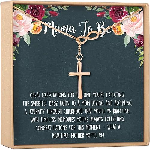 Dear Ava Collar para mamá Regalo de embarazo para mujeres y niñas Colgante de plata de ley moderna con tarjeta de corazón Regalos para hija