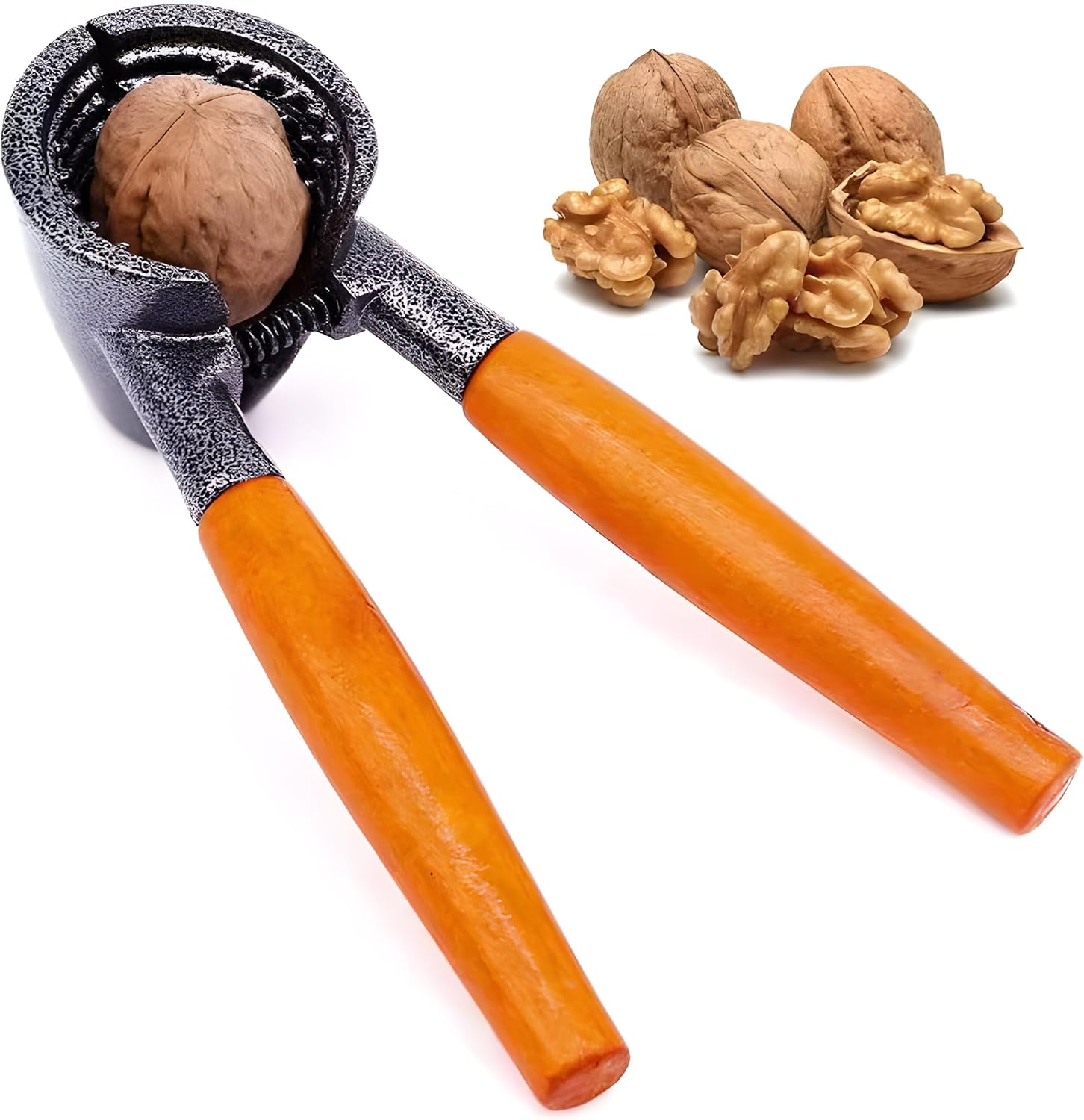 M&R LUXE Heavy-Duty Nutcracker Tool with Wooden Handle – Crack Walnuts, Pecans, Hazelnuts, Macadamia – Manual Nut Opener with Anti-Slip Grip – Kitchen Gadget for Nut Lovers