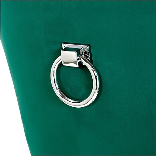 Miniatura 8 de WO Juego de 2 sillas de comedor sin brazos tapizadas de tela de terciopelo con ribete clavado y patas de madera maciza para muebles de cocina del