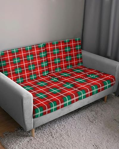 Miniatura 3 de Fundas de cojín para sofá, diseño clásico de búfalo rojo y verde, fundas elásticas para sofá, fundas protectoras de muebles para perros o mascotas,