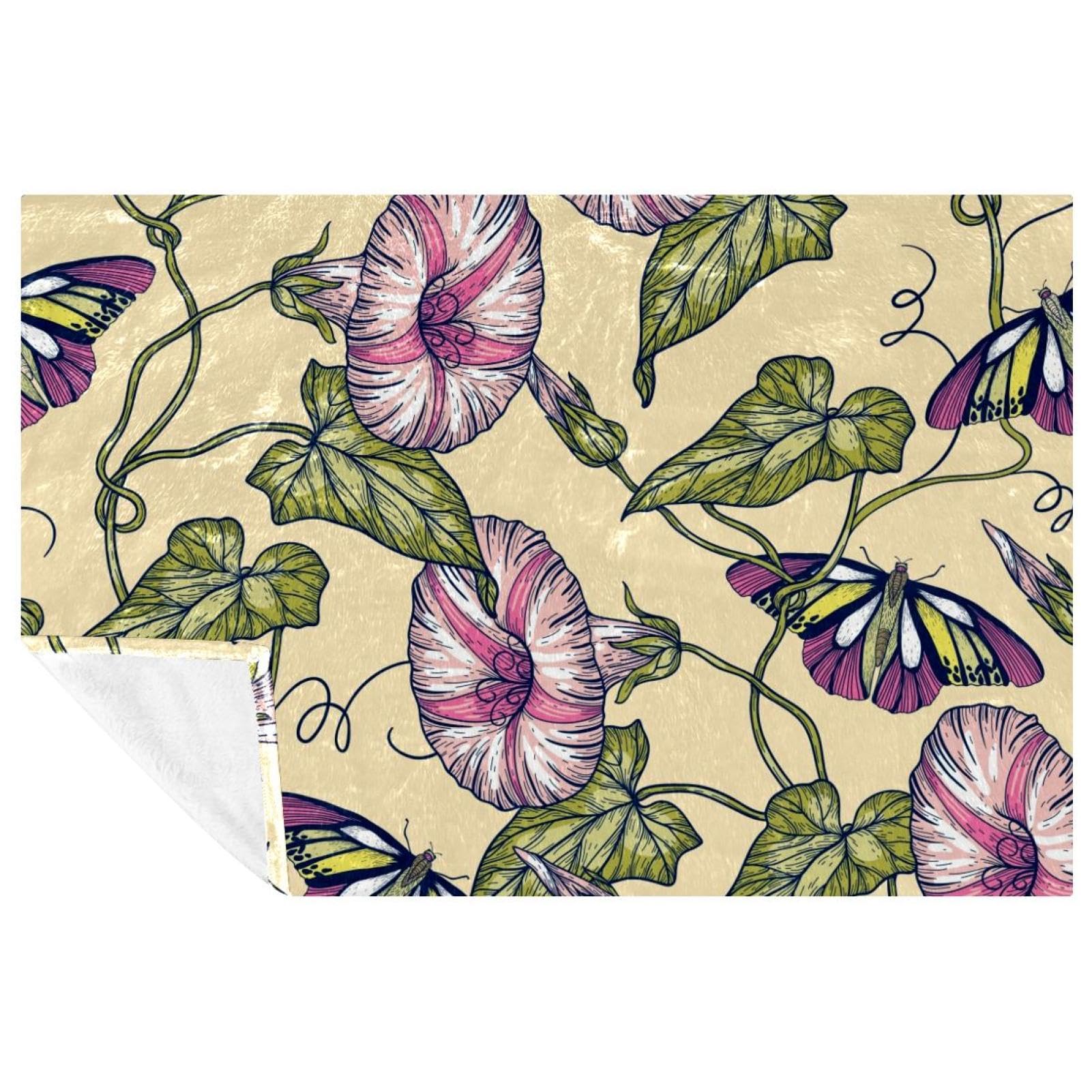 Couverture papillon gloire du matin pour lit et canapé de 150x100 cm