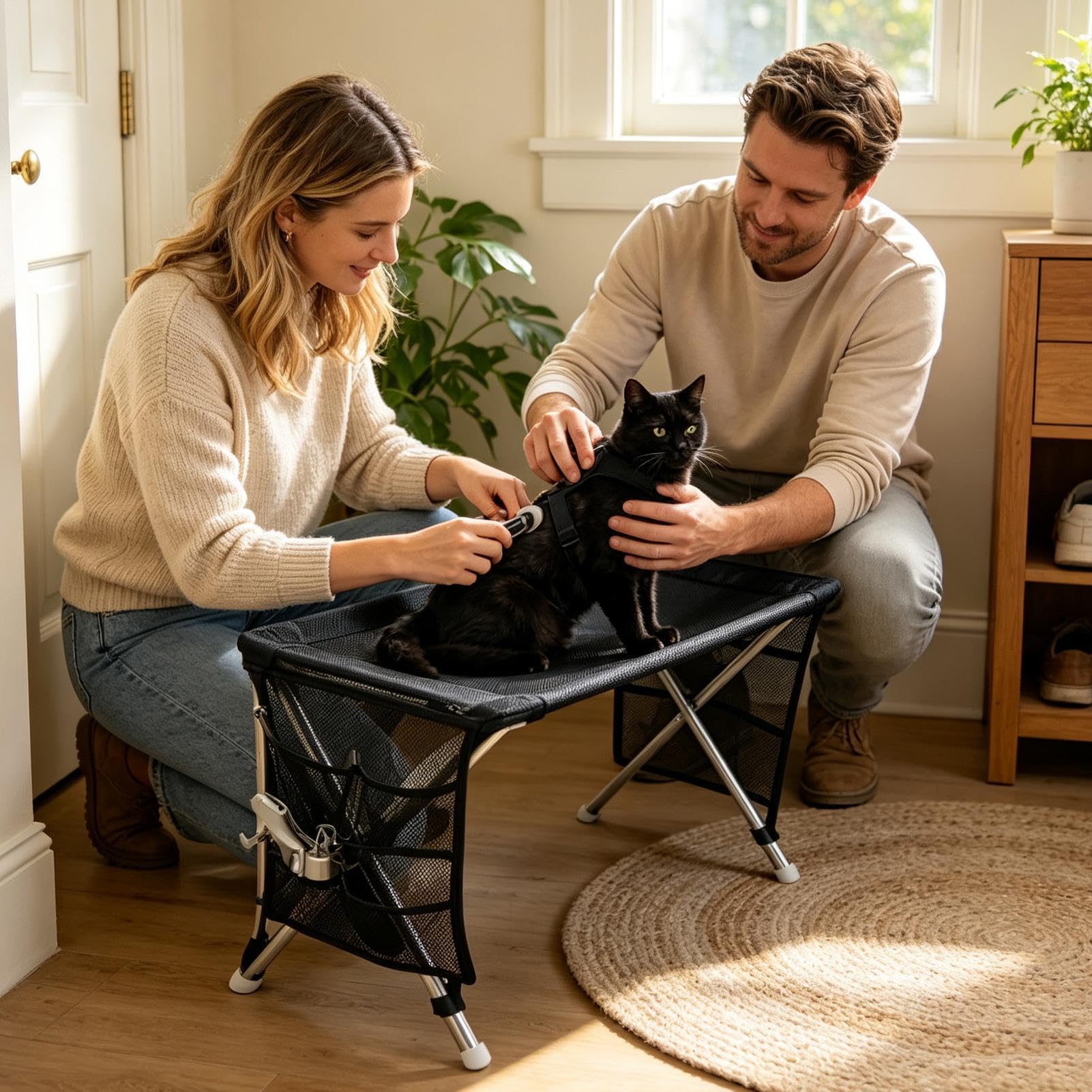 Tavolo Da Toelettatura Per Cani Tavolo Di Supporto Smontabile Traspirante | Amaca Per Toelettatura Animali Per Cuccioli Gatti Bagno Doccia Lavaggio Rifinitura Taglio Tosatura Spazzolatura Salone