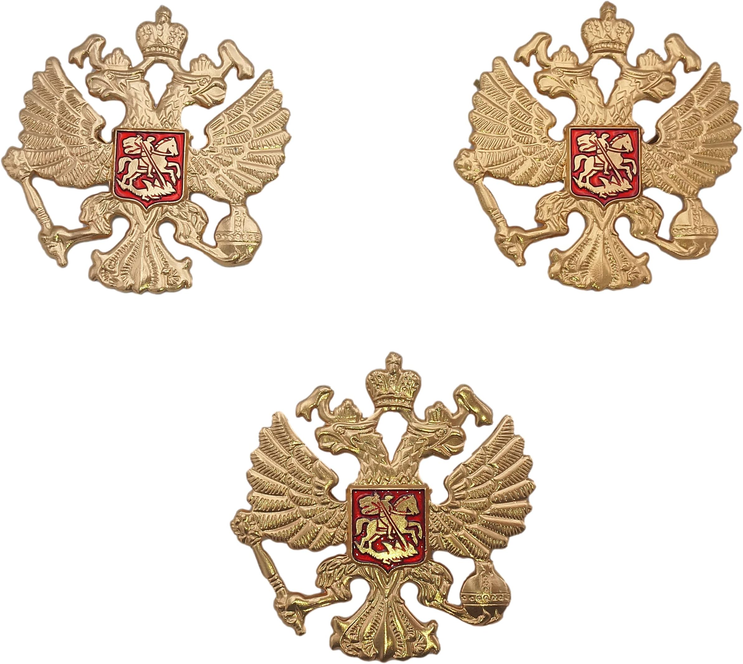 Russian Pins Hat Coat of Arms of Russia Two-Headed Eagle Badge KGB Pin Russian Emblem Hat Soviet