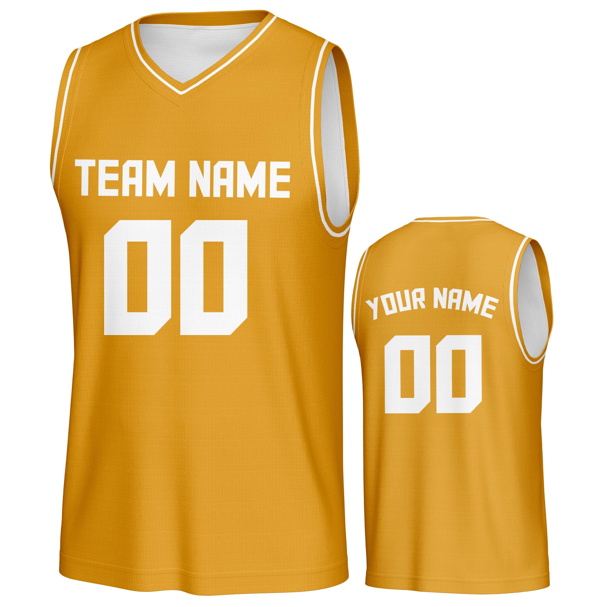 Custom Basketball Jersey Personalized Gold Sports Jerseys Printed Stitched Team Name Number Logo Sportswear for Men Women Youth Kid