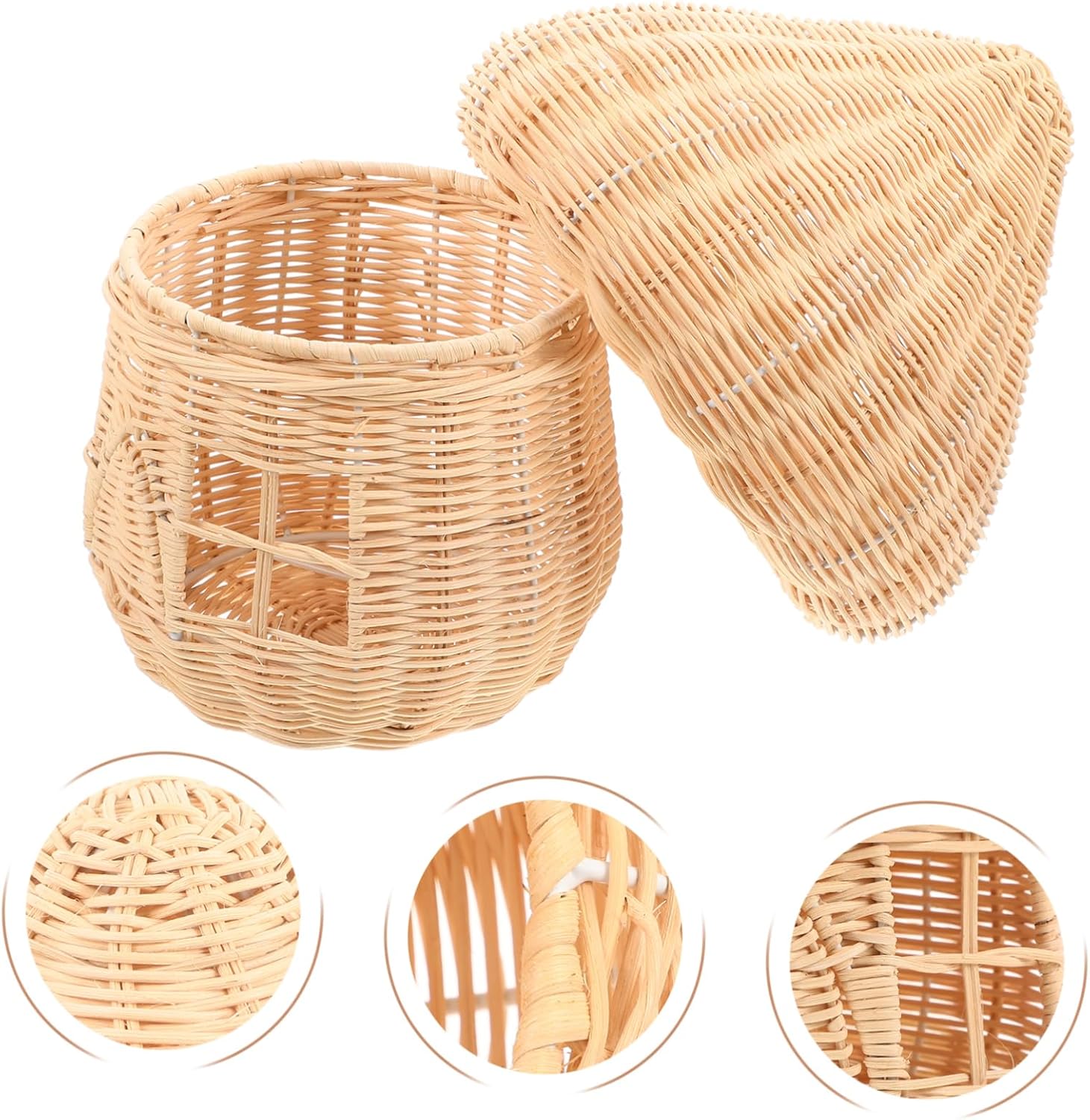 Rattan Mushroom House Decorative Ornament Rustic Desktop Decoration for Home Unique Photo Prop for Parties Events for Bars Schools and Art Charming Pastoral Accent