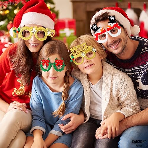 Miniatura 6 de KatchOn, Gafas de Navidad con purpurina para niños, paquete de 12  Recuerdos de fiesta de Navidad para niños, gafas de sol de Navidad, gafas de