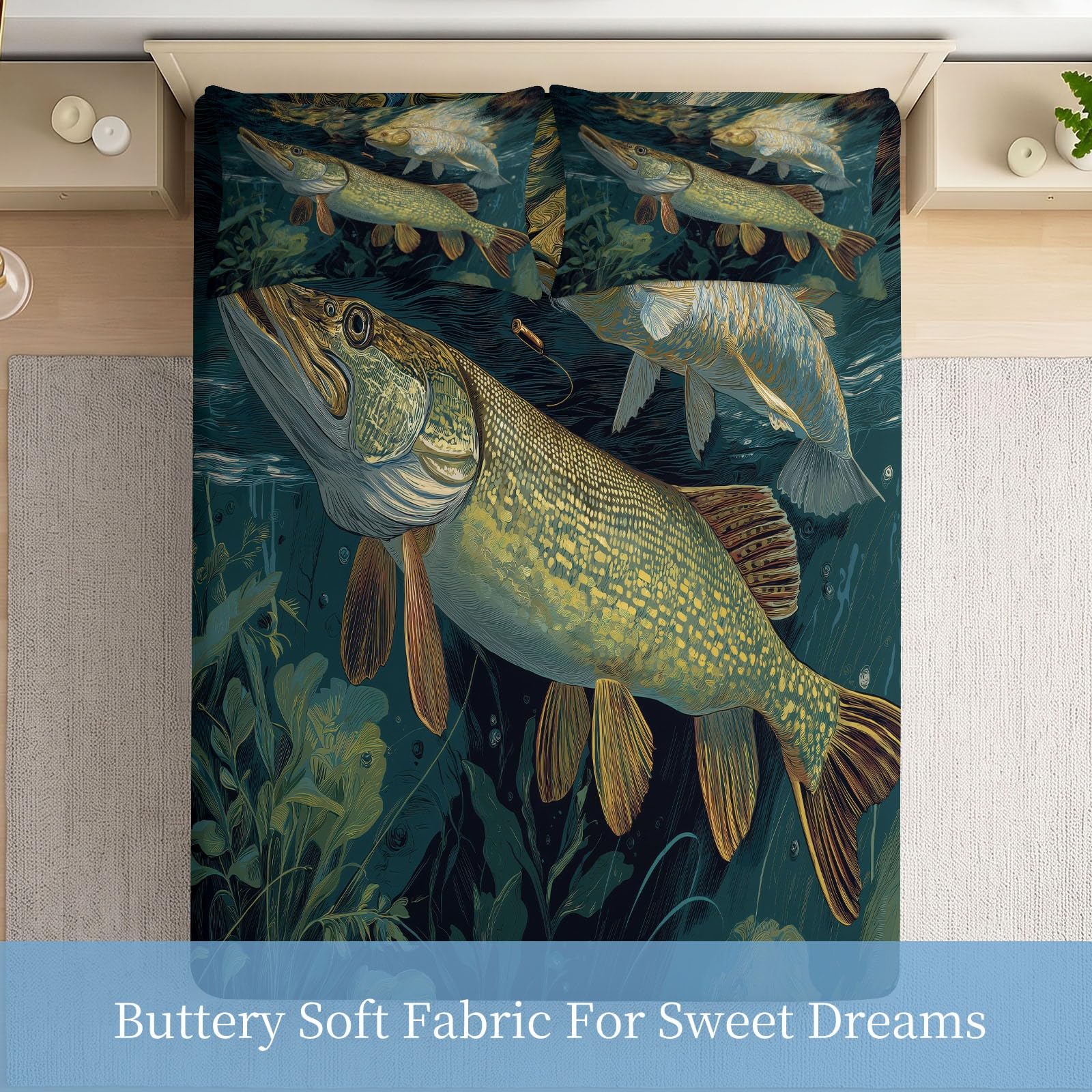 Juego de sábanas bajeras ajustables de 3 piezas, 160 x 200 cm, diseño de animales, barracuda, de microfibra, suave, agradable a la piel, transpirable, hipoalergénica, para colchones de hasta 30 cm de