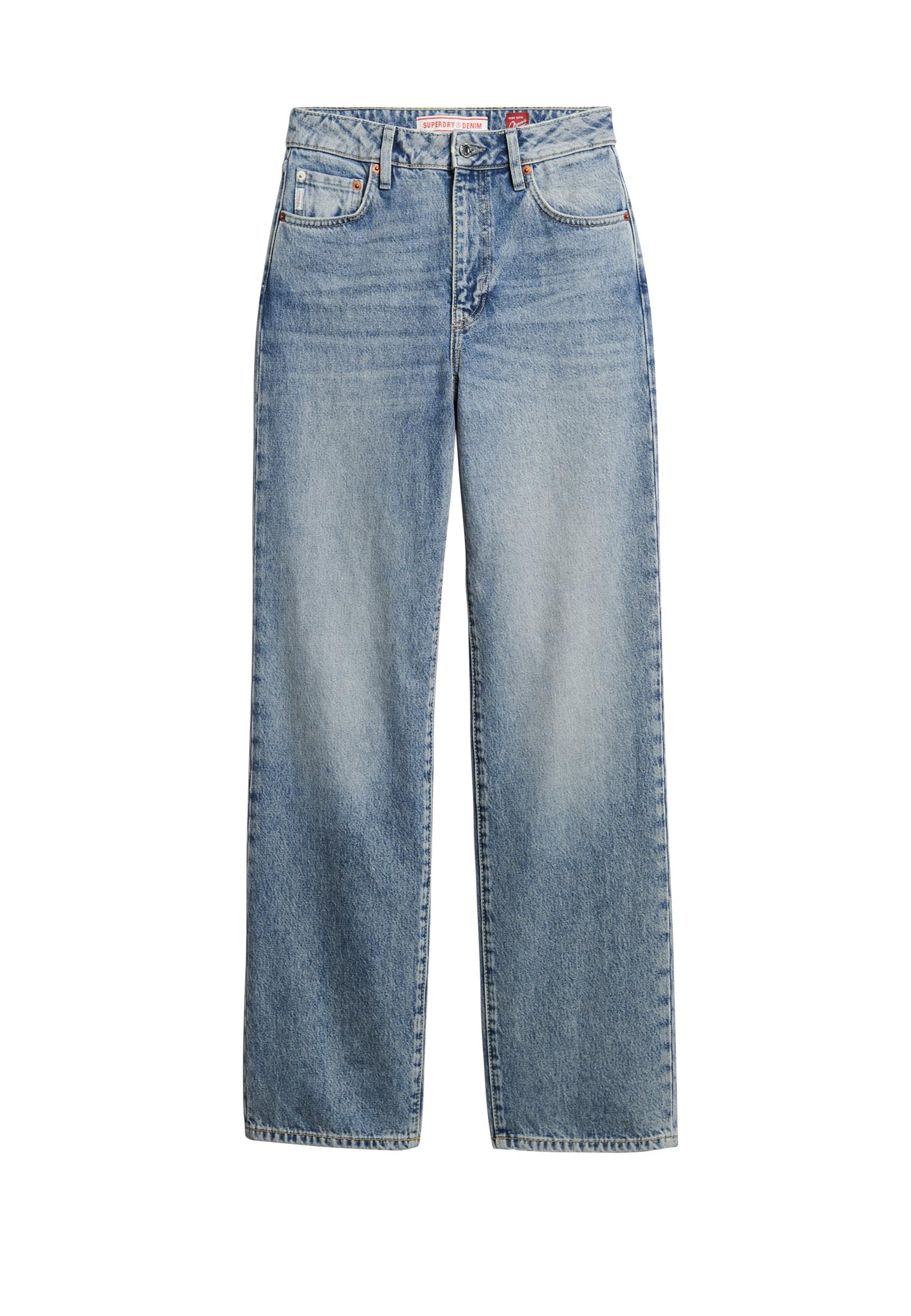 Superdry Women's Blue Vintage Wide Jeans, 30W X 30L