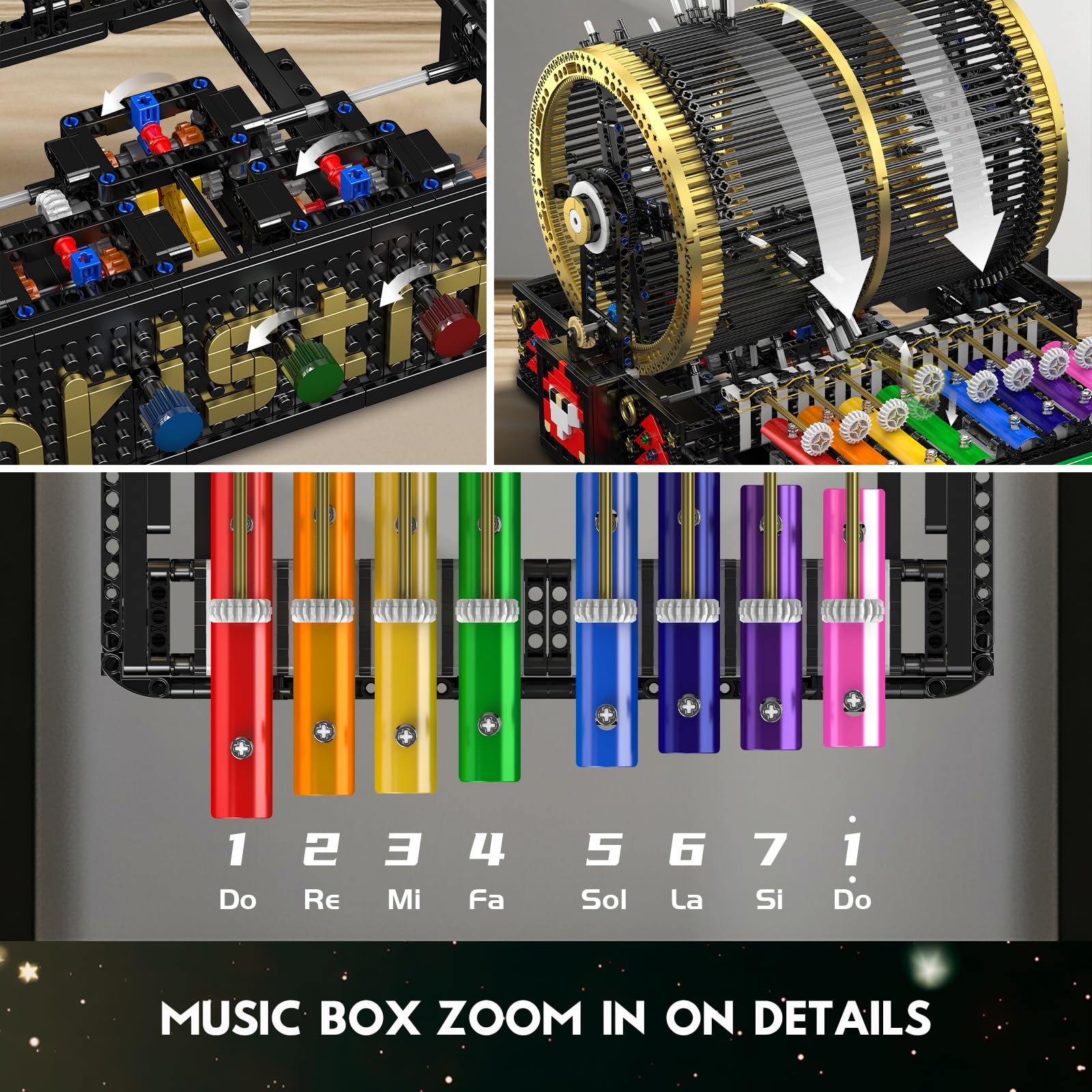 Mould King 10170 Mechanical Music Box Building Kit,2344+ Pieces