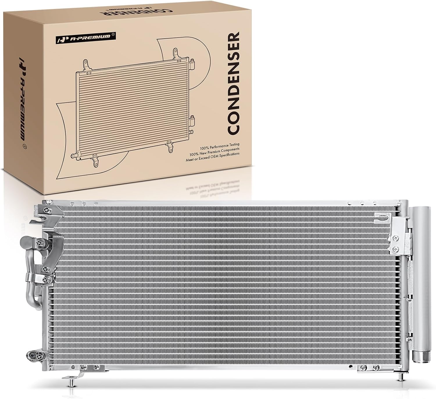 A-Premium A/C Condenser Replace# 7812A066 - Compatible with 2001-2005 Dodge Stratus & Chrysler Sebring, 2000-2005 Mitsubishi Eclipse