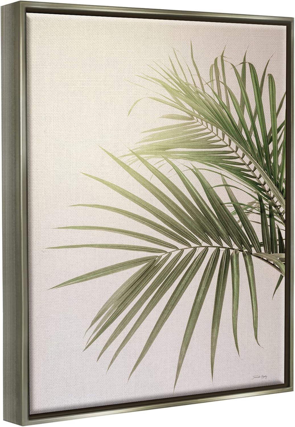 Stupell Industries Minimal Palm Leaves Sunlit Tropical House Plant Floating Framed Wall Art, Design By Jennifer RigsBy