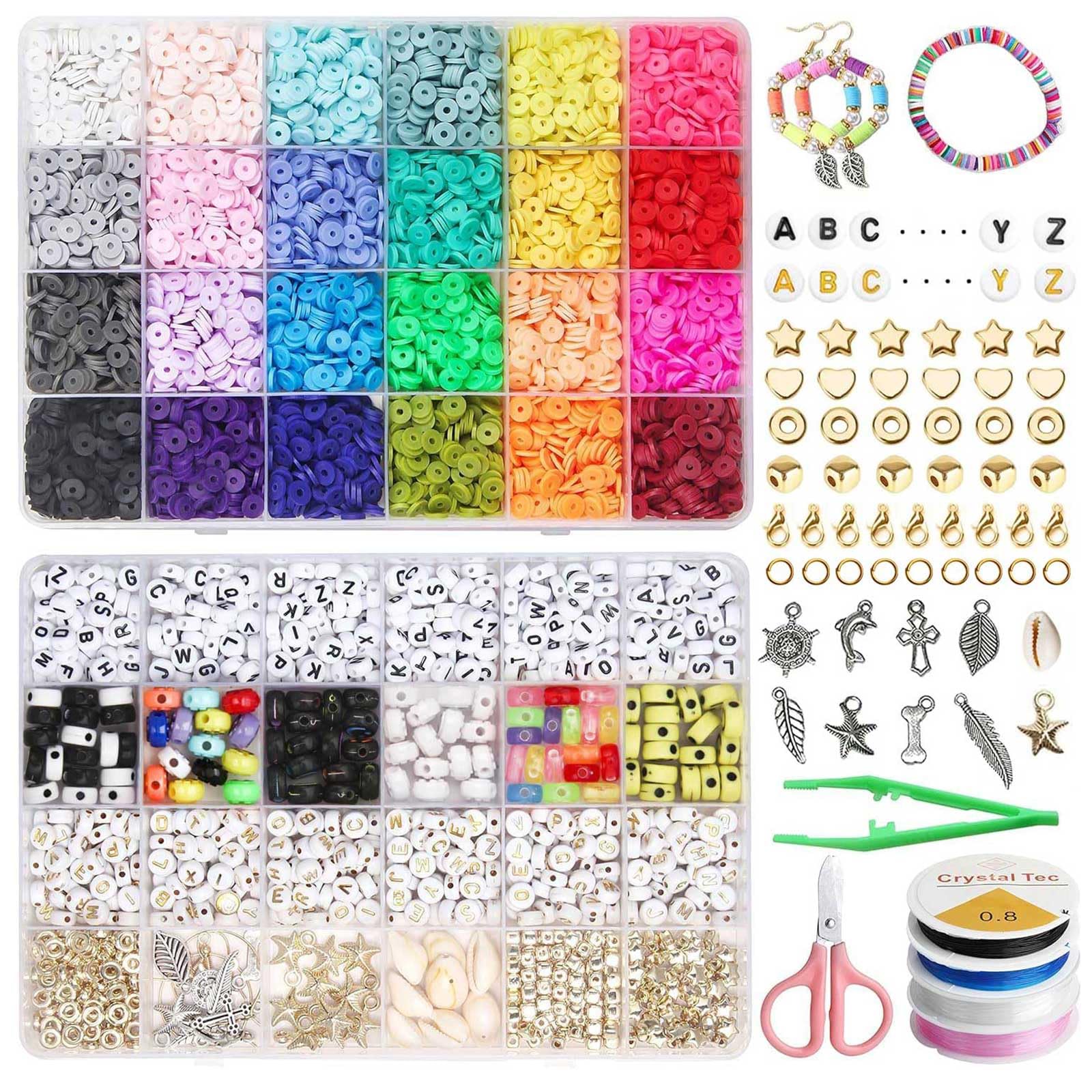 Kit Perles Heishi 20860 Pièces – 168 Couleurs Vibrantes + Lettres & Accessoires Pour Bracelets DIY Personnalisés