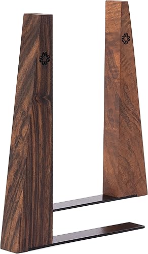 TILISMA Sujetalibros de nogal para estantes, extremos de madera para estantes, soportes resistentes para libros, tapones con base de metal para