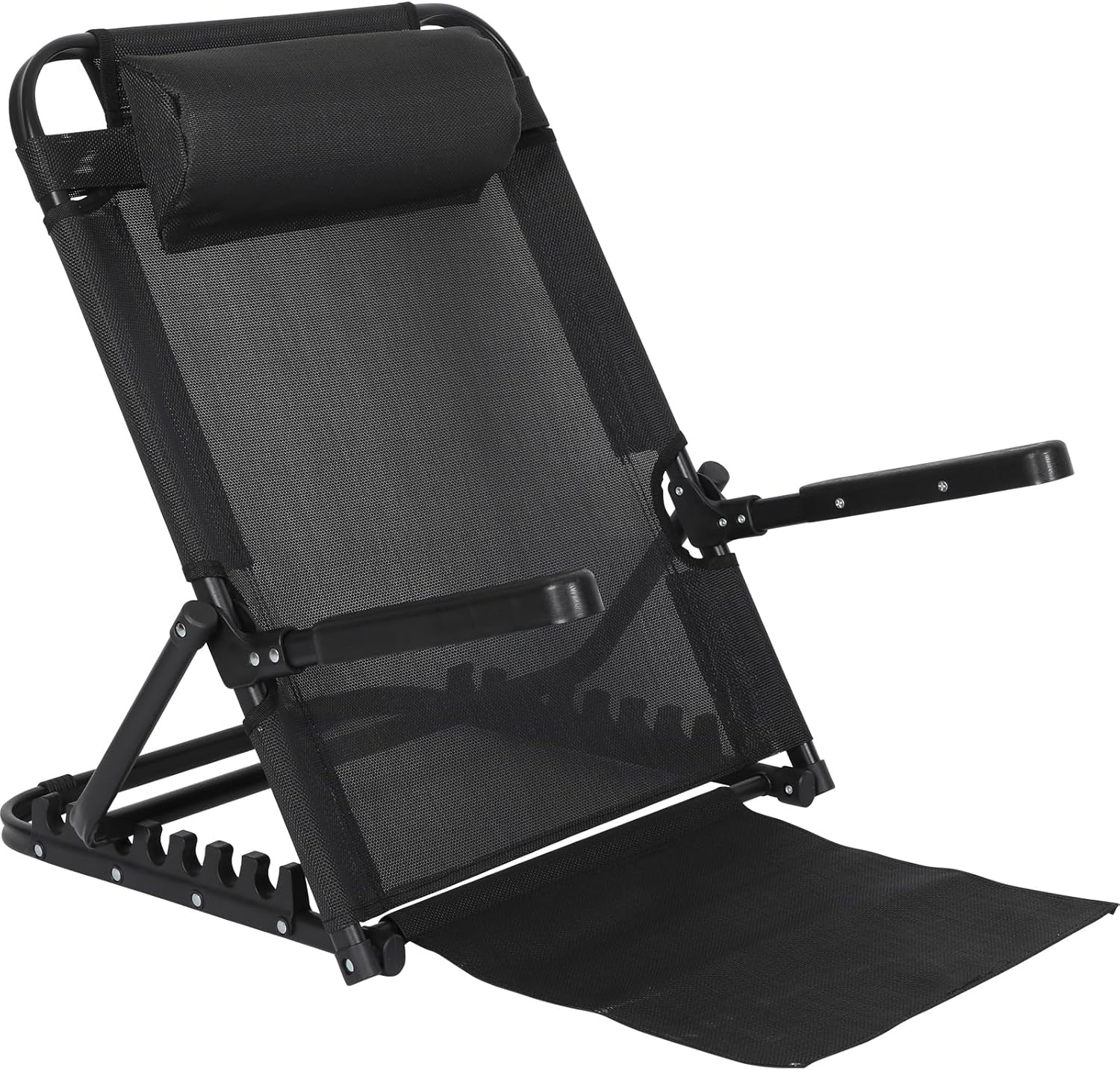 Adjustable Lifting Bed Backrest with Armrest Large Folding Bed Rest Sitting up Multifunction Portable Backrest Support with Pillow for Neck Head Lumbar Elderly Patient Read Eat