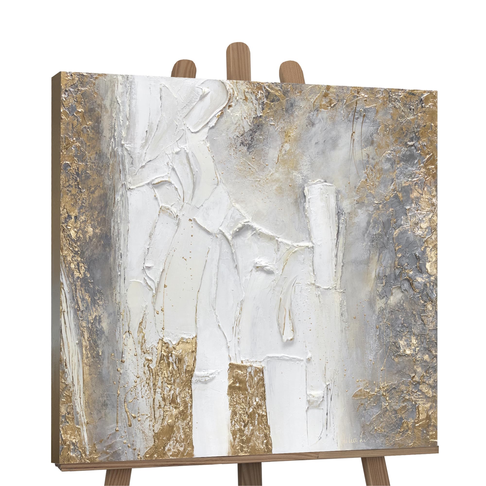 YS Peinture sur toile modern «Fantasi» | Tableau peinture modern pour la décoration intérieure Art Tableau mural peint à la main | Tableau mural à l'huile TRD002 (100×100cm)