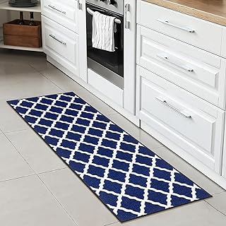 Machine Washable Moroccan Trellis Design Non-Slip Rubberback 2x5 Traditional Indoor Runner Rug for Hallway, Kitchen, Bedro...