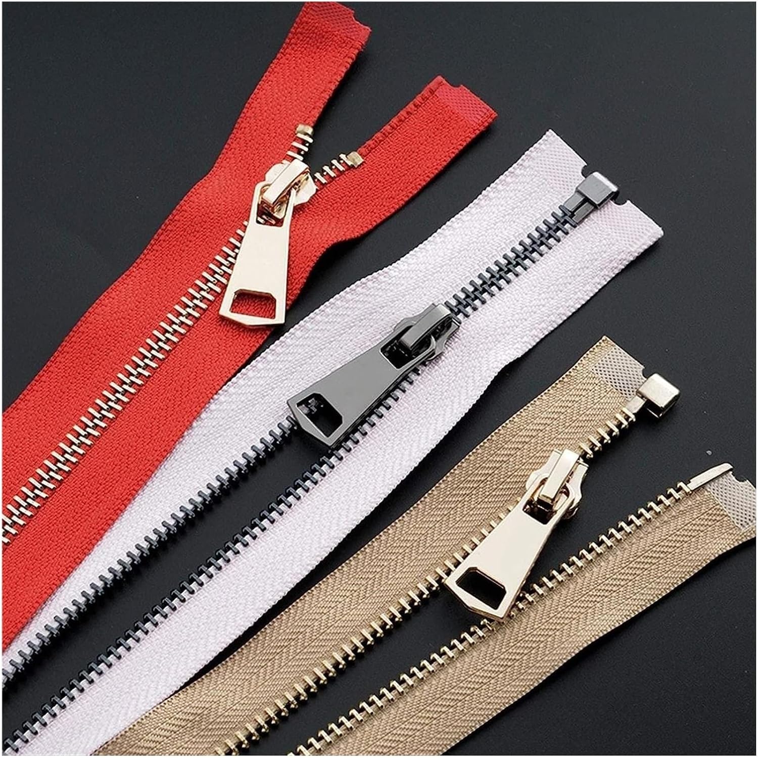 Zipper Replacement, Zipper,Metal Zippers，Nylon Coil ZippersZipper,Zippers 5# 85cm,Open End Zip Jacket Closure Garment Sewing(Rose Red Gold)