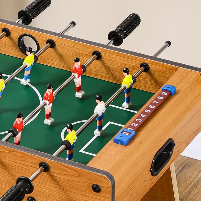 Foto 6 de 8 de HOMCOM Futbolín Plegable para Adultos 2 Bolas 69x37x70 cm Natural