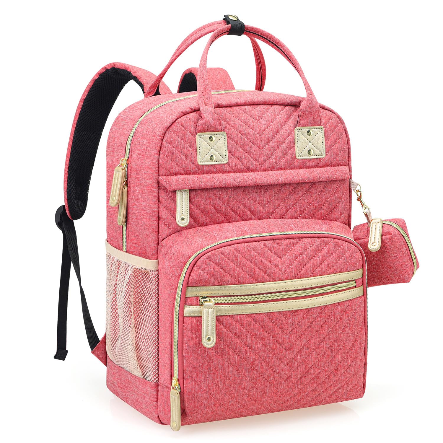 Tuwubi Diaper Bag Backpack, Baby Essentials Travel Tote Bag, Multi function Waterproof Backpacks, Travel Essentials with Stroller Straps & Pacifier