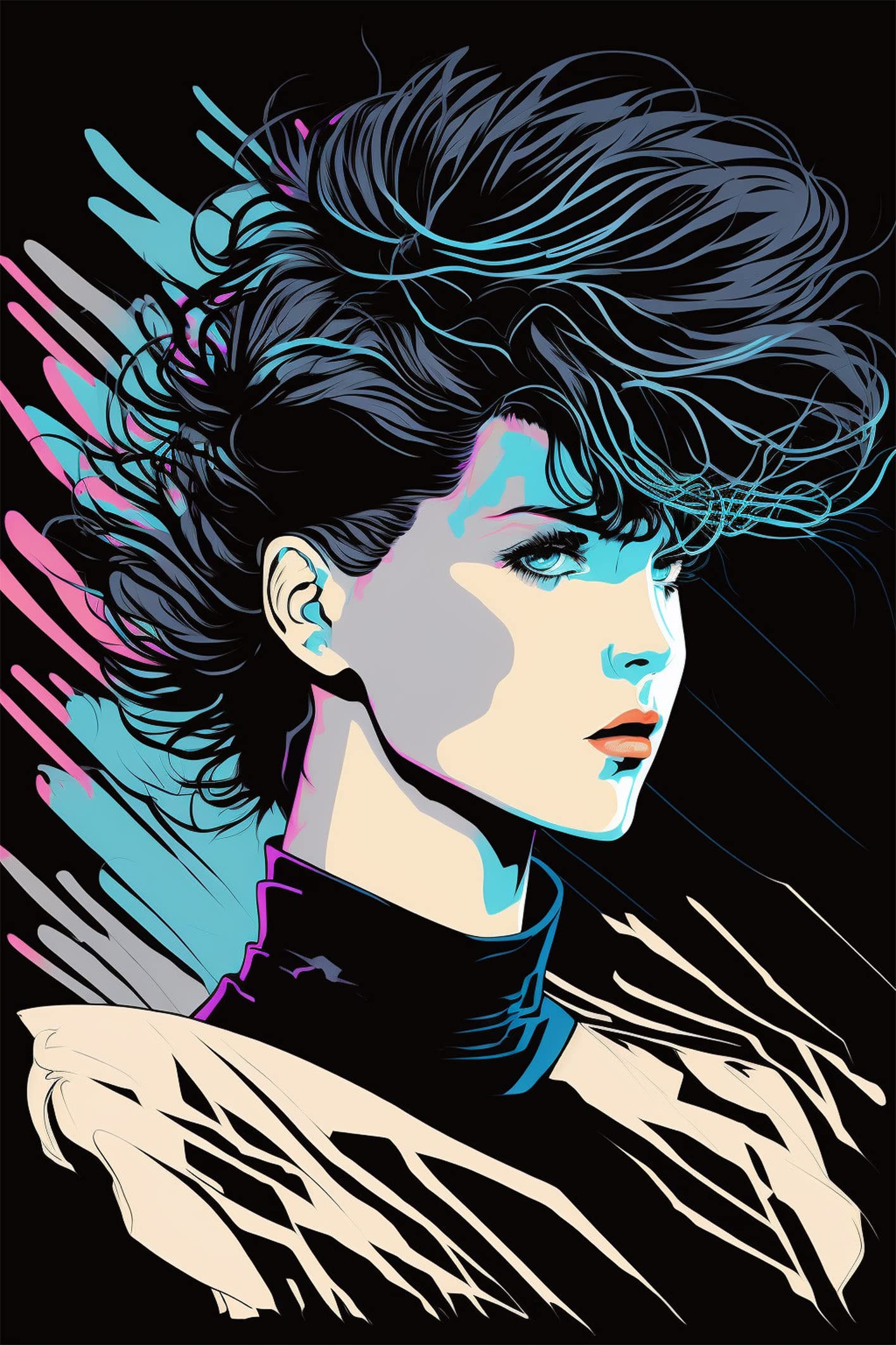 Amazon.com: 24x36 gallery poster, 1980s new wave synth pop girl