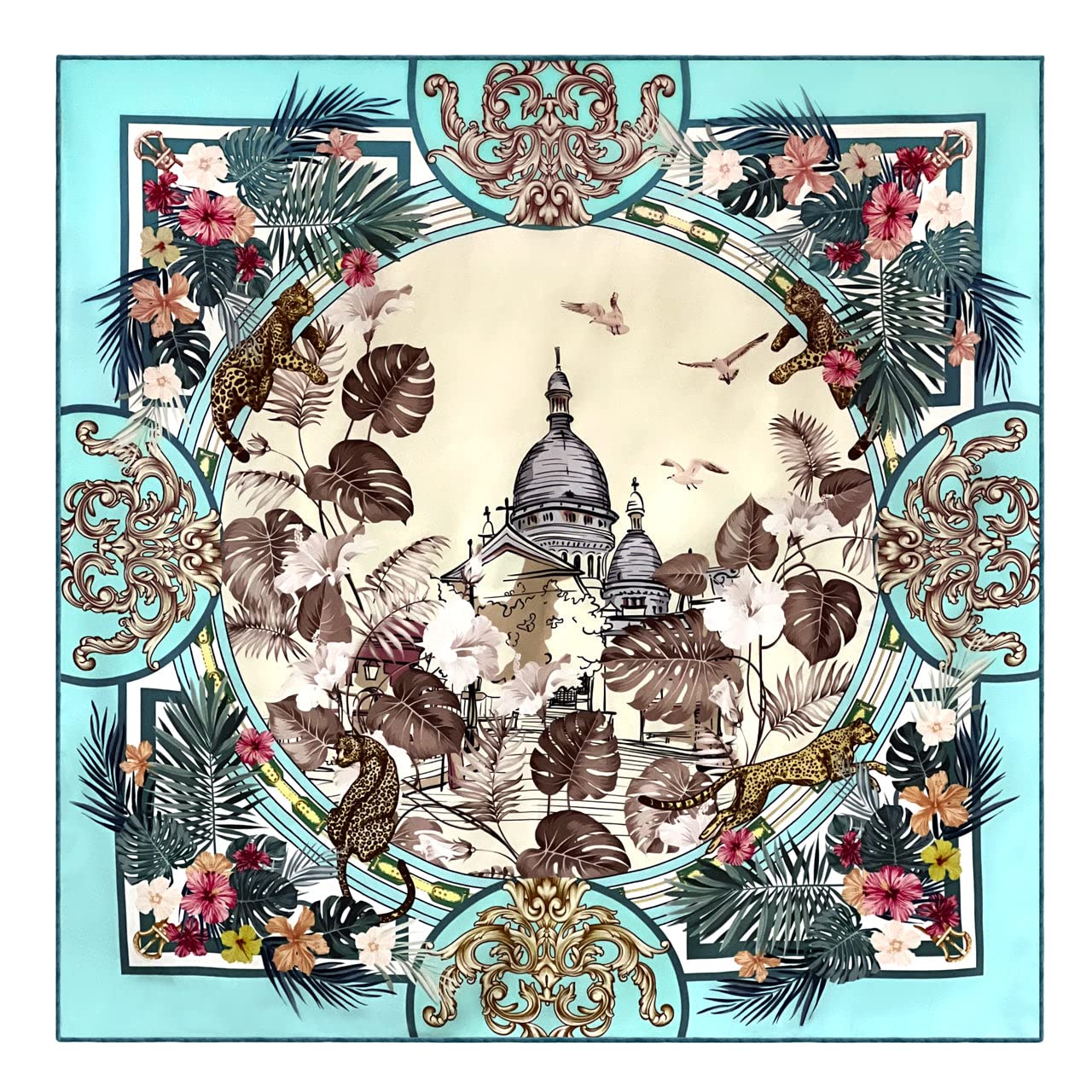 TheCotton&Silk 36 Square Hand-rolled Hem Mulberry Silk Twill Scarf