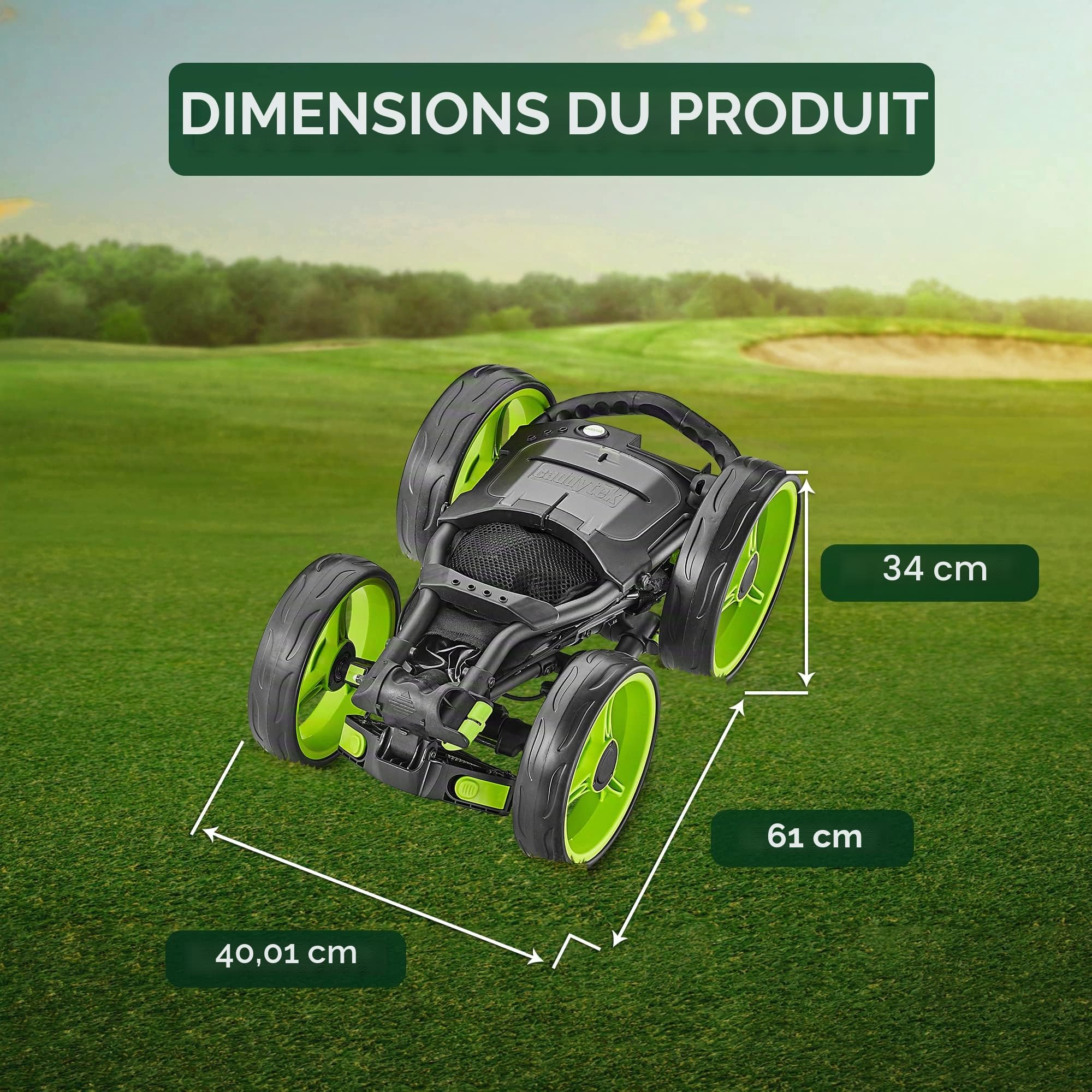 CaddyTek - Chariot de Golf Ultra léger à 4 Roues Explorer V8