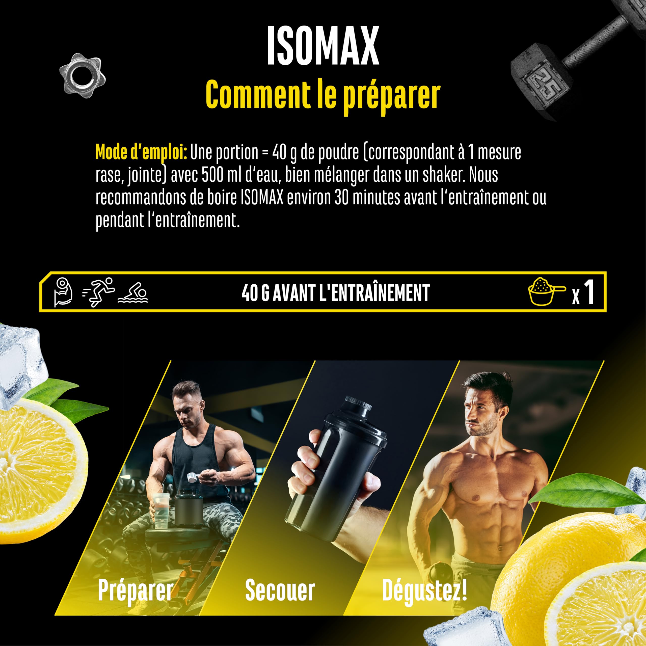 Isomax - 1000g de poudre pour boisson isotonique avec maltodextrine, glucose, eau de coco, acides aminés, électrolytes & vitamines - végétalien - avec Palatinose™, CocoMineral®, Aquamin® (citron)