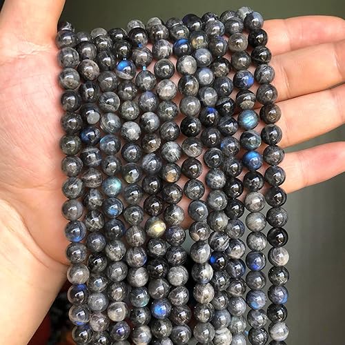 Miniatura 9 de 38 cuentas de piedra natural Shungite de 0.394 pulgadas (0.394 in), cuentas sueltas para hacer joyas y pulseras