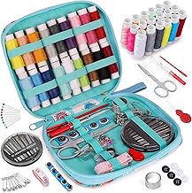 Coquimbo Sewing Kit with 85 Sewing Accessories, Includes 18 Spools of Thread, Mini Complete Sewing Kit for Beginners, Travelers, Children and Friends Use at Home, Travel and Emergencies (Green)
