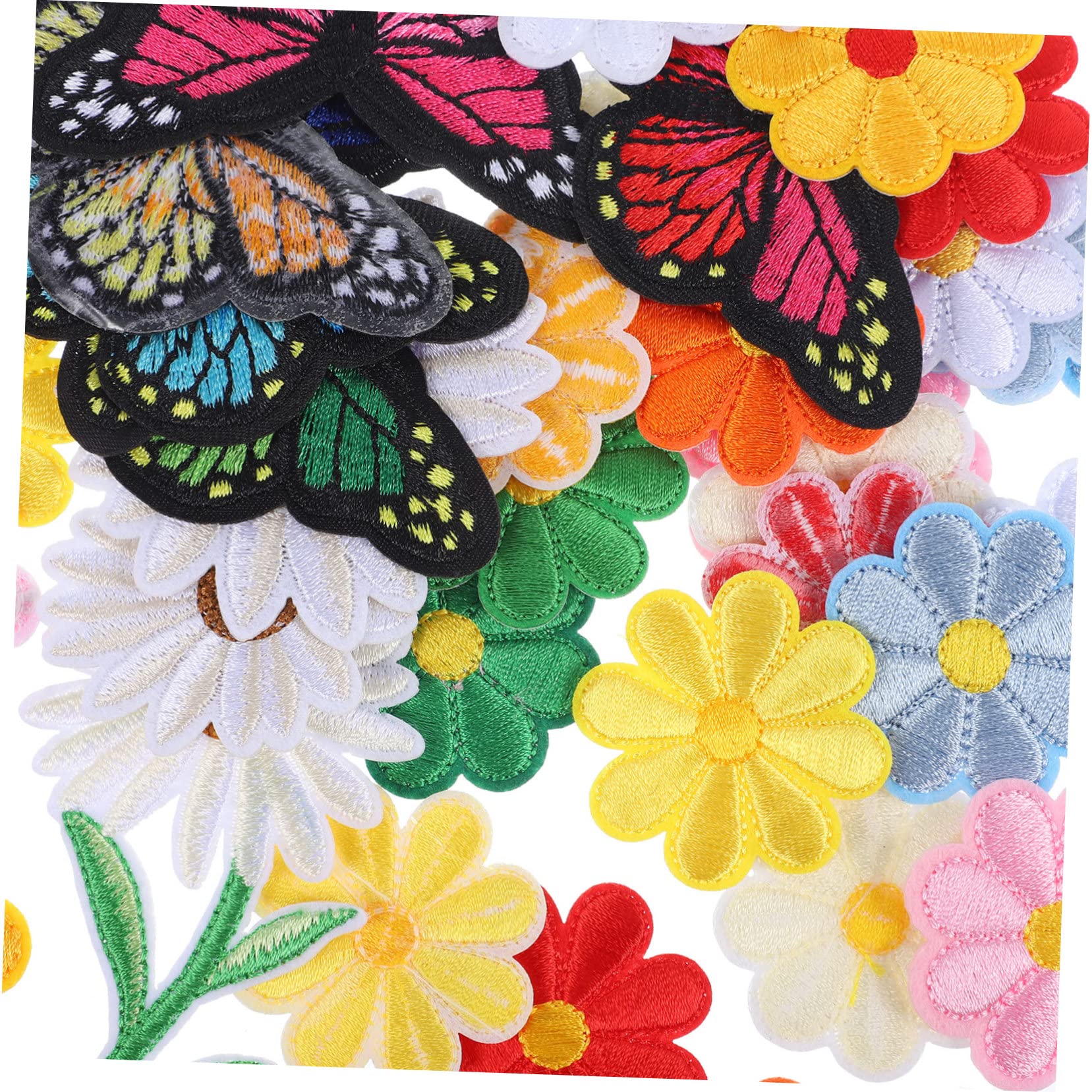 NUOBESTY 117stücke Teiliges Gestickte Bügelflicken Vielseitige Applikationen Für Kleidung -projekte Reparaturen Dekorative Blumenmuster Für Jacken Shirts Kissen Und Mehr