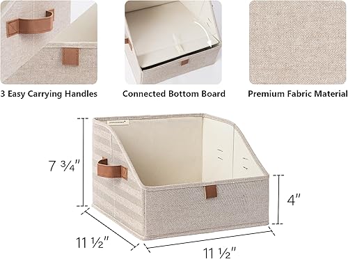 Miniatura 2 de StorageWorks Contenedores organizadores de armario, caja de almacenamiento trapezoidal, cestas de almacenamiento de tela para estantes, pequeños,