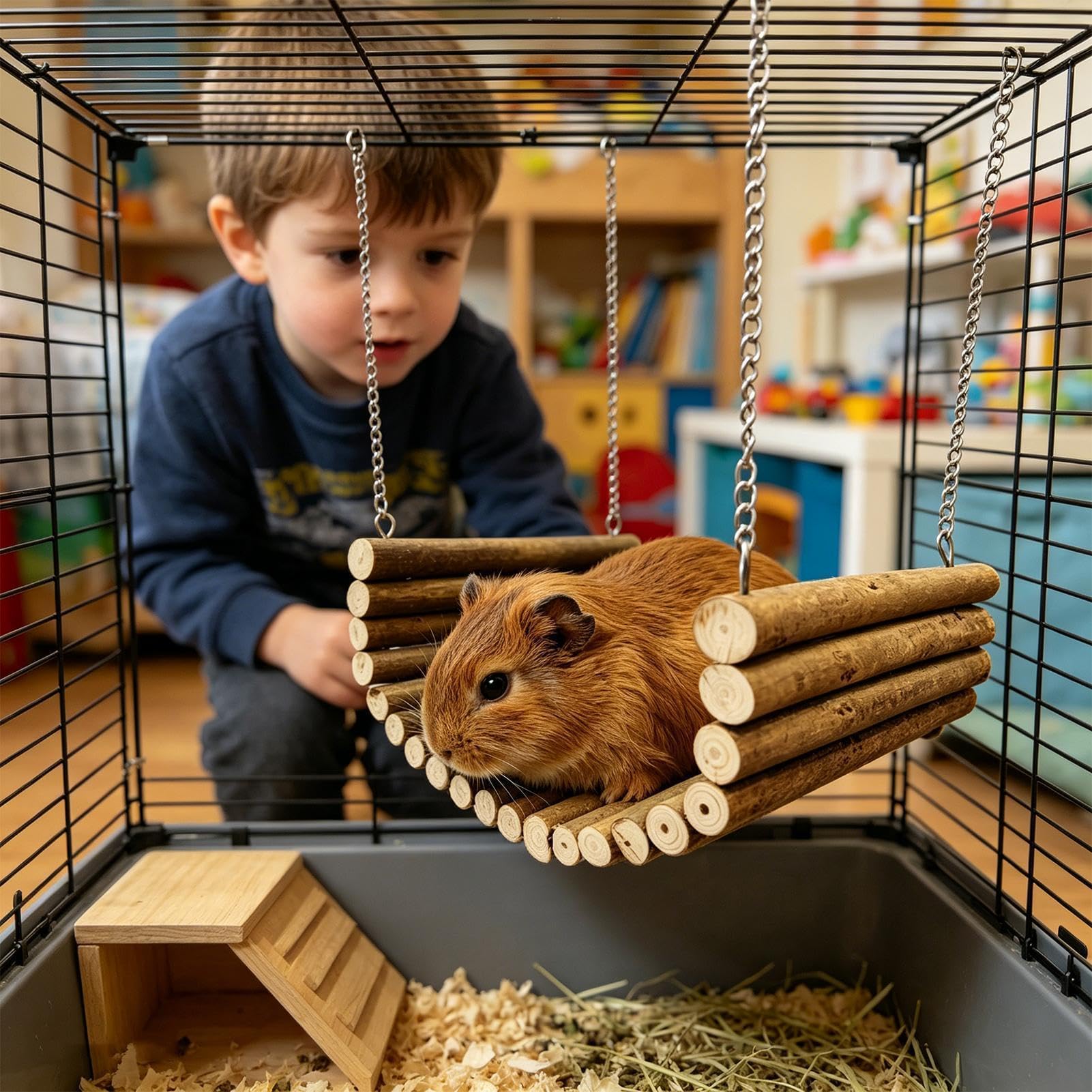Chinchilla Hängematte Holzschaukel zum Ruhen und Knabbern