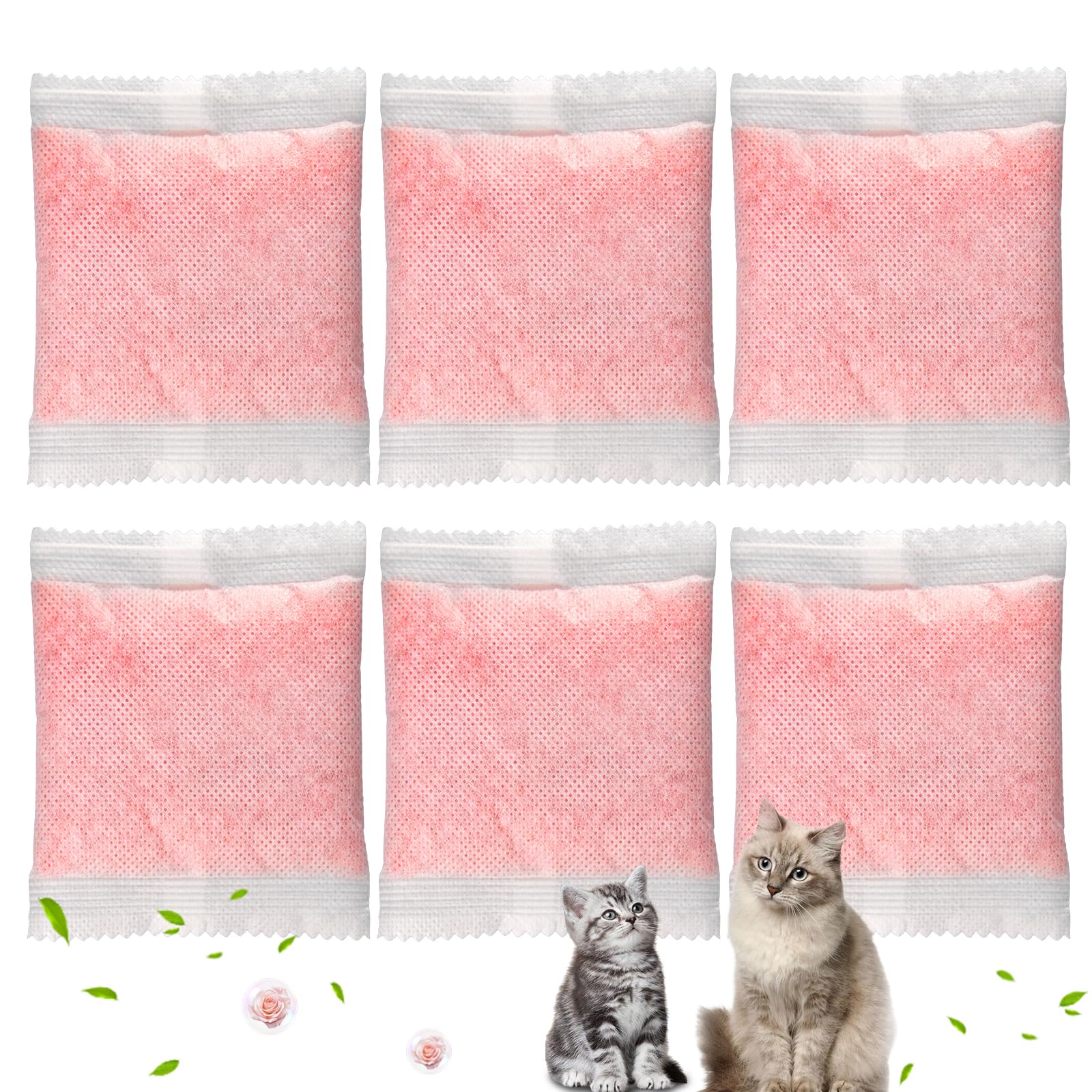 6 Pack Cat Litter Odor Eliminator Refills - Compatible with Whisker OdorTrap Pod, for Litter Robot 4 Filter Pocket & Litter Robot 3 Drawer, Keep Home Fresh