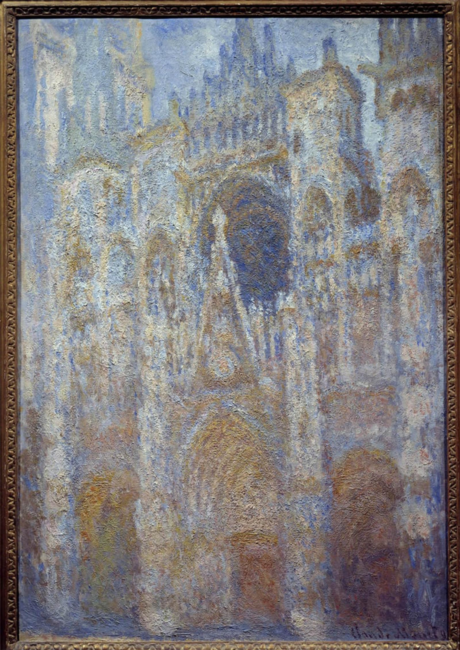 ARTXLXXBN Famous Print Painting Colorful Art Print the Cathedral of Rouen the Morning Sun Portal by Claude Monet Canvas Art Decorations for Home Decor 60x90cm