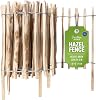 Creative Home Hazel Fence Hazel Hurdle | Picket Fence 50cm High & 3m Long | Roll Fence | Slat Spacing 3-4cm | Ideal as a Flower Border Garden Decoration Garden Fence | Walnut Wood