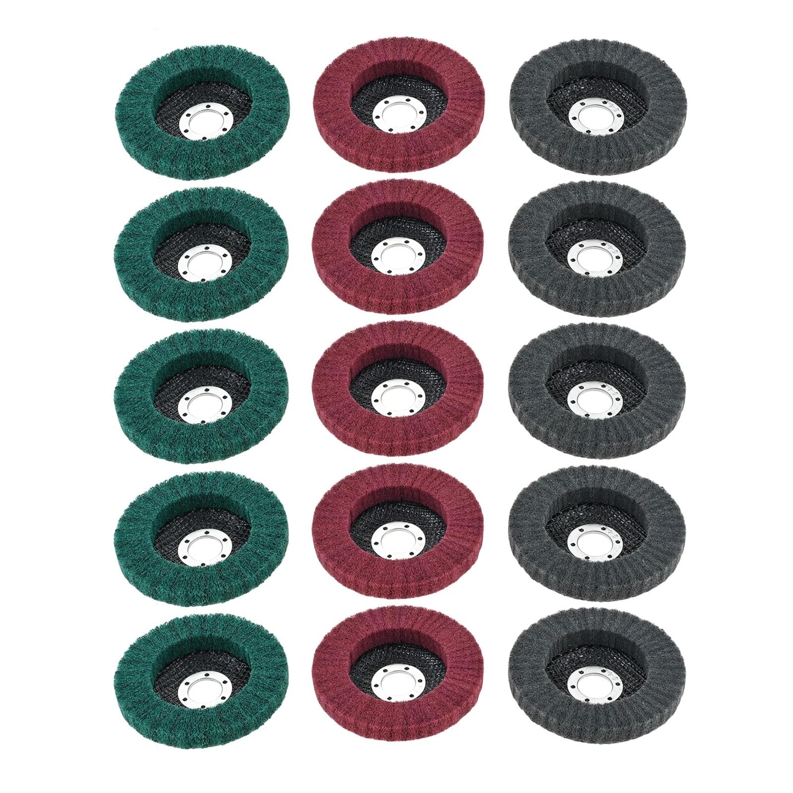 Disco de pulido con solapa fibra nailon, 15 Uds., 115mm, para amoladora angular, eliminación óxido, desbarbado, grano 180/320/600