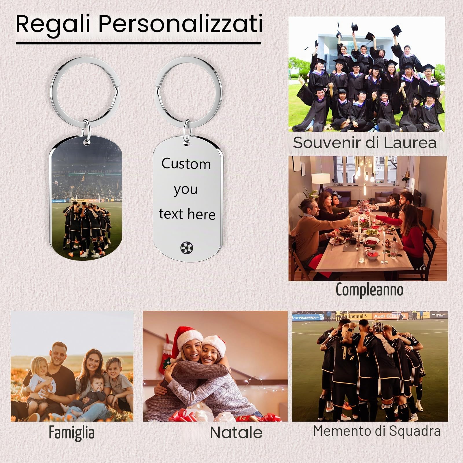 10 ~ 50pcs Custom Keychain con il testo dell'immagine Foto personalizzata KeyChain su misura per la raccolta e la commemorazione