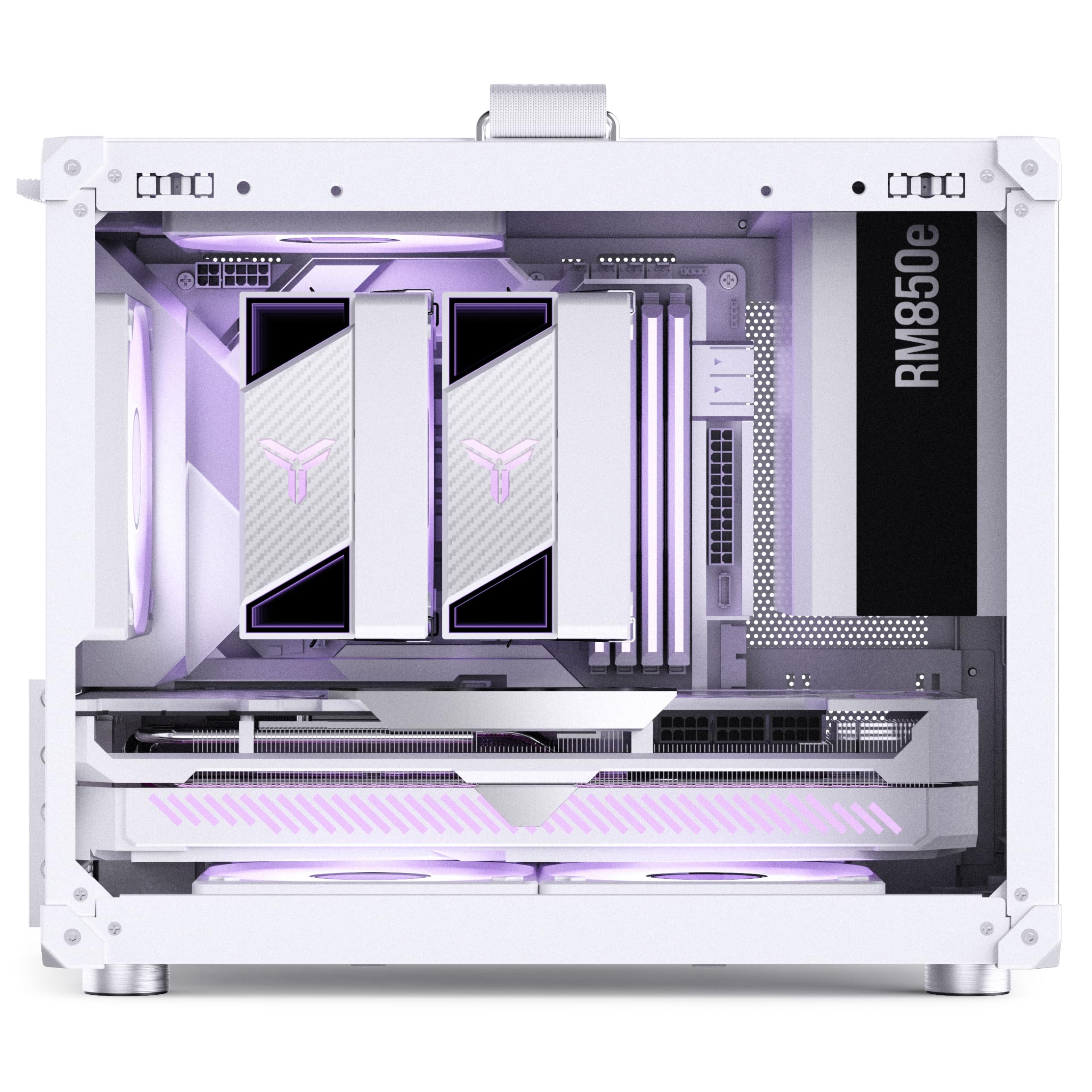 Jonsbo C6 MAX Case PC bianco – case mATX compatto con maniglia, mesh per il flusso d’aria, spazio per GPU fino a 335mm, dissipatore CPU fino a 170mm, 5 posizioni per ventole