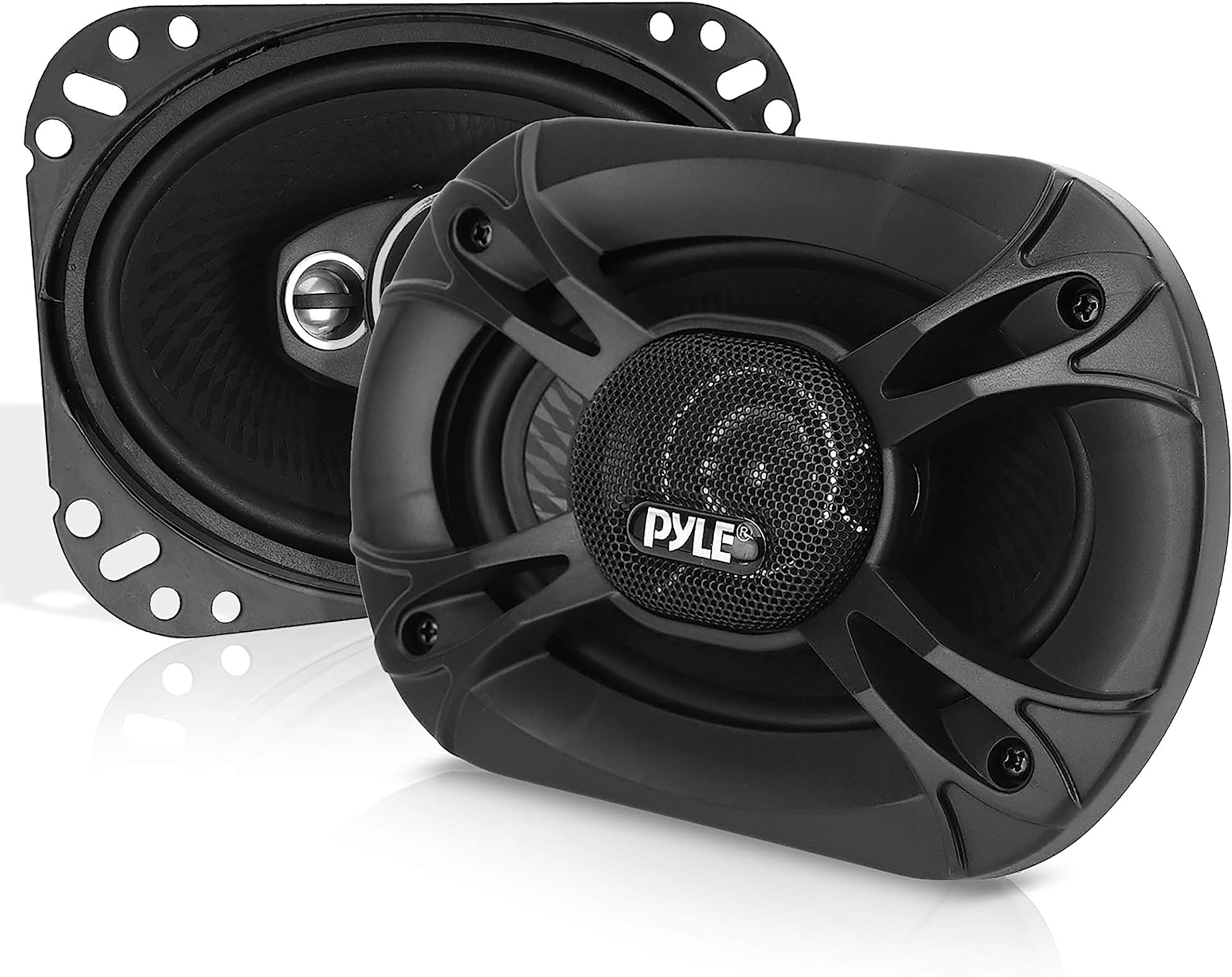 Pyle Auto Lautsprecher Boxen Paar, 15x 23cm 4-Wege Auto Lautsprecher Set, Autolaustprecher 500W mit Hochtöner & Car Einbaulautsprecher für Soundsystem, Kfz Autobox mit Kabel und Montagematerial