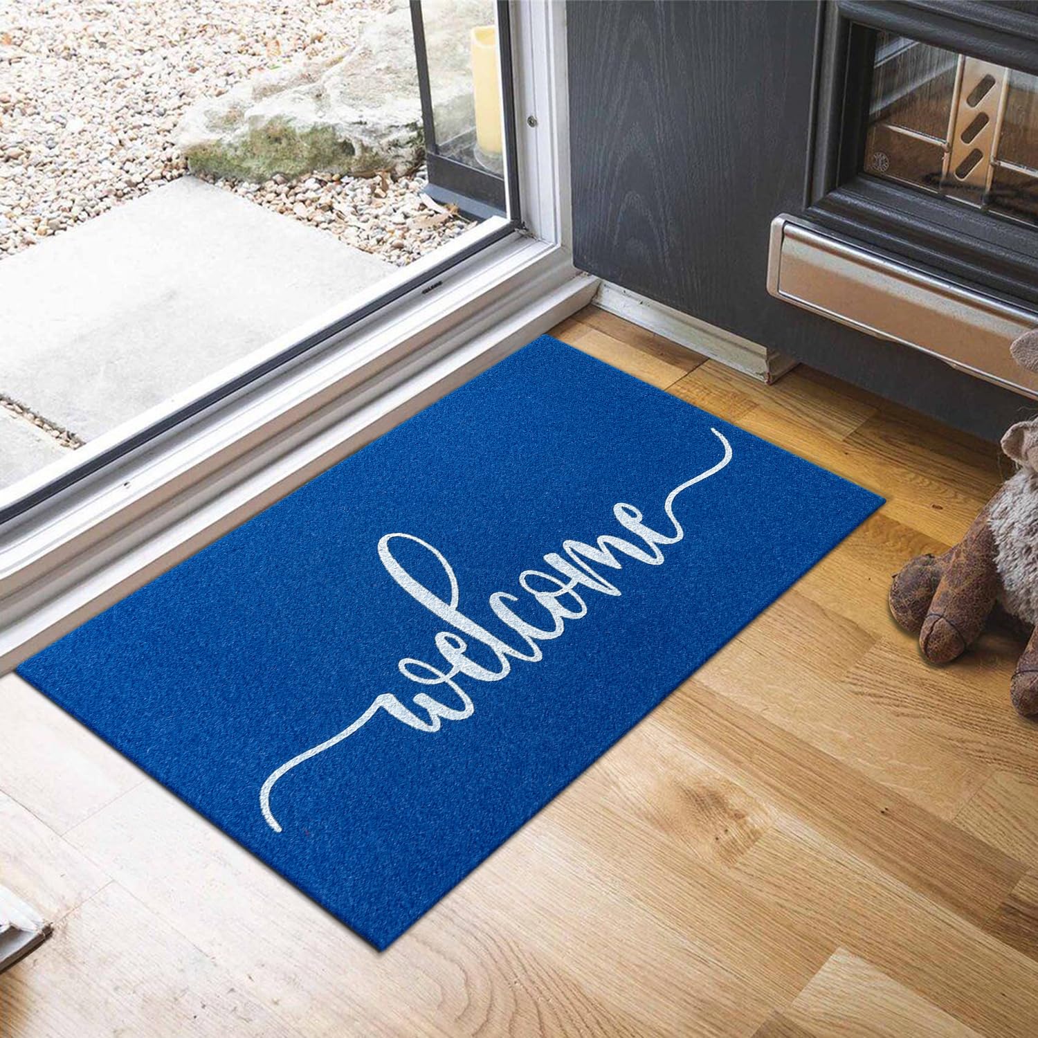 MWAZZLL Blue Doormat Outdoor Indoor Welcome Mat Low-Profile Non Slip Mat Easy to Clean Entrance Mats for Front Door,Patio,Porch Decorative - Image 2